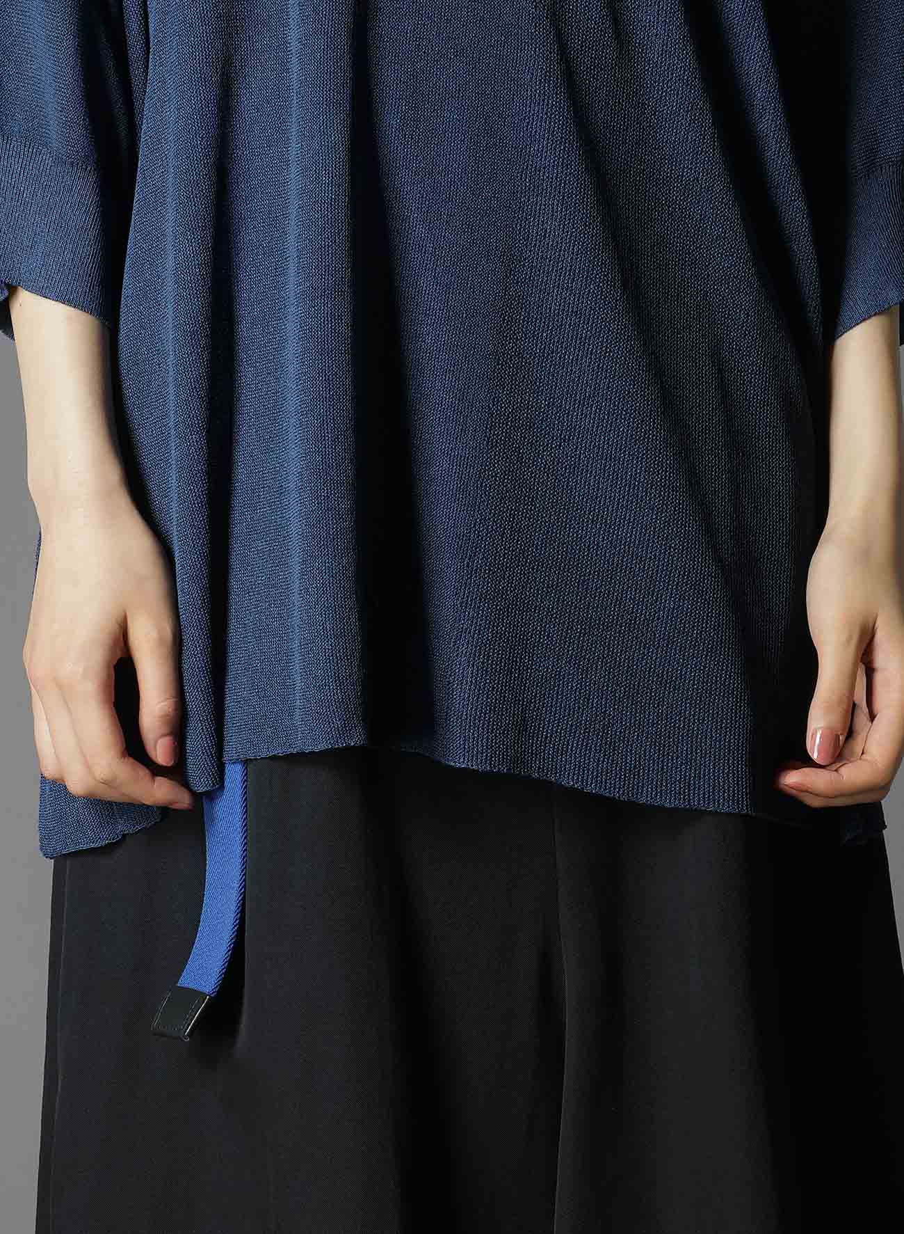 PAPER YARN SHEER HIGH NECK KNIT