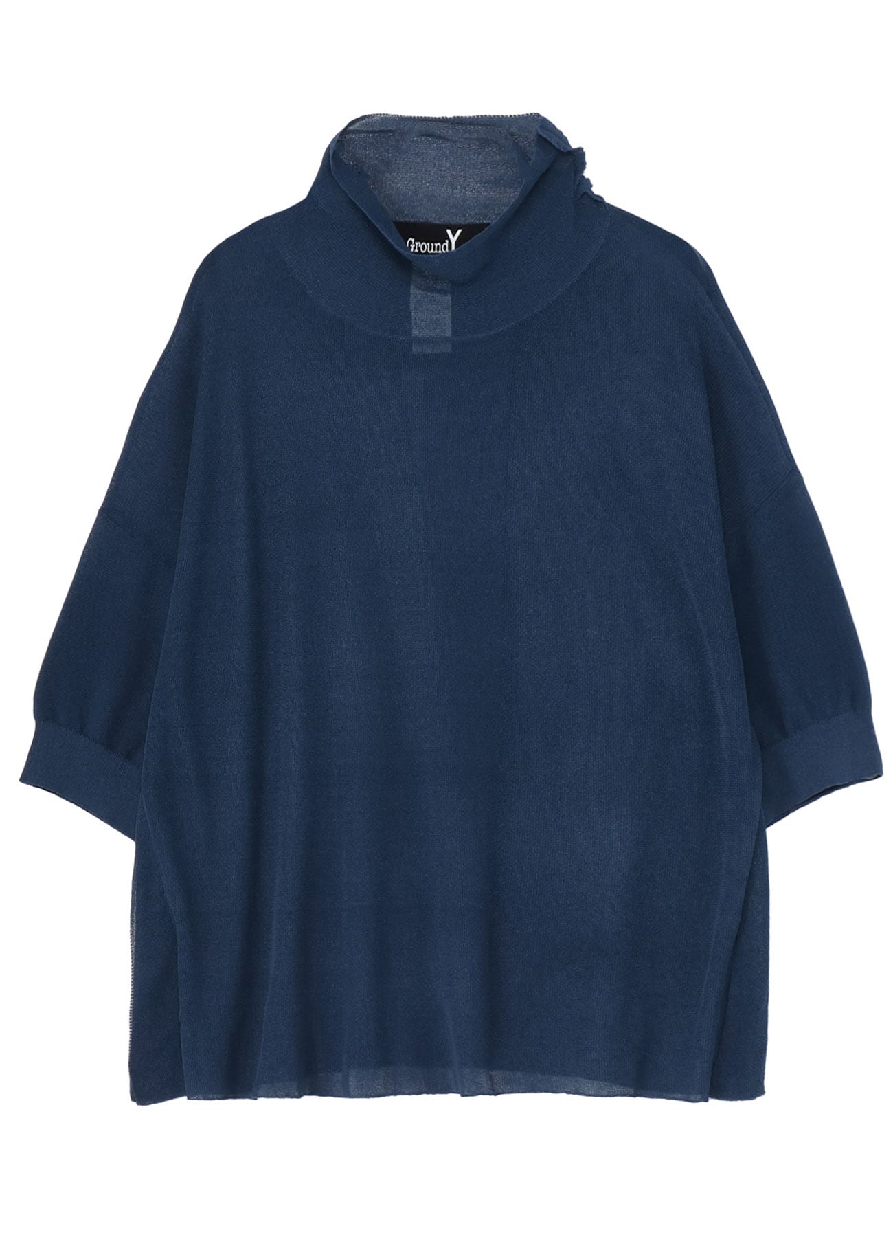 PAPER YARN SHEER HIGH NECK KNIT