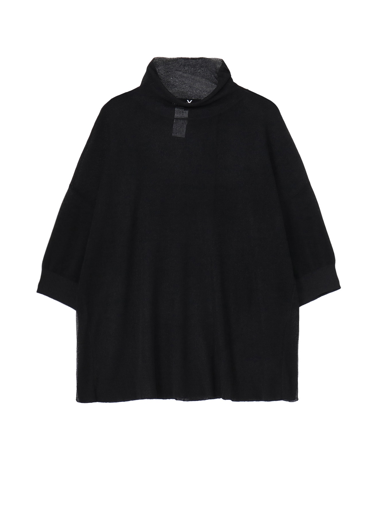 PAPER YARN SHEER HIGH NECK KNIT