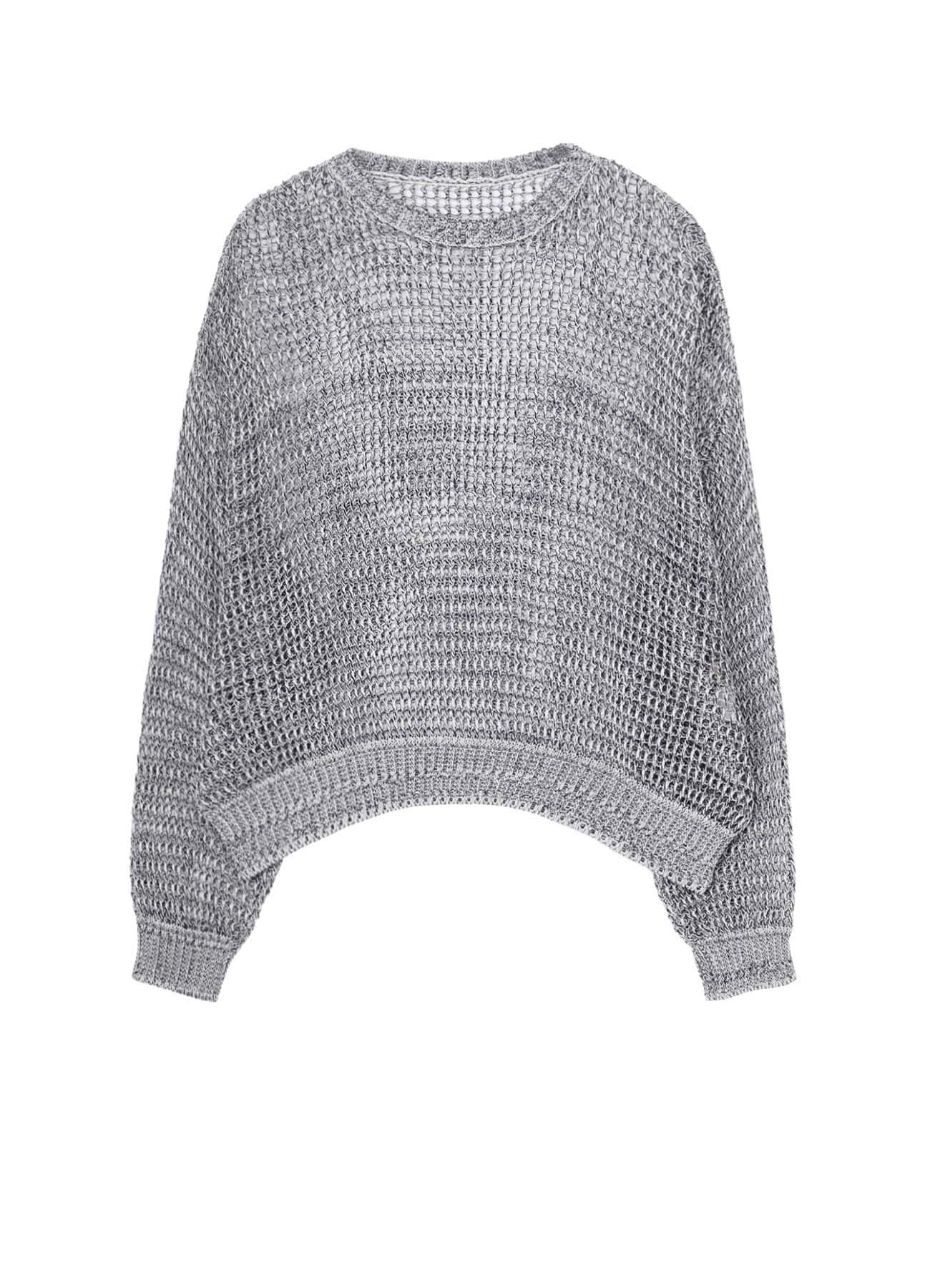 CODE YARN MESH CREW NECK KNIT