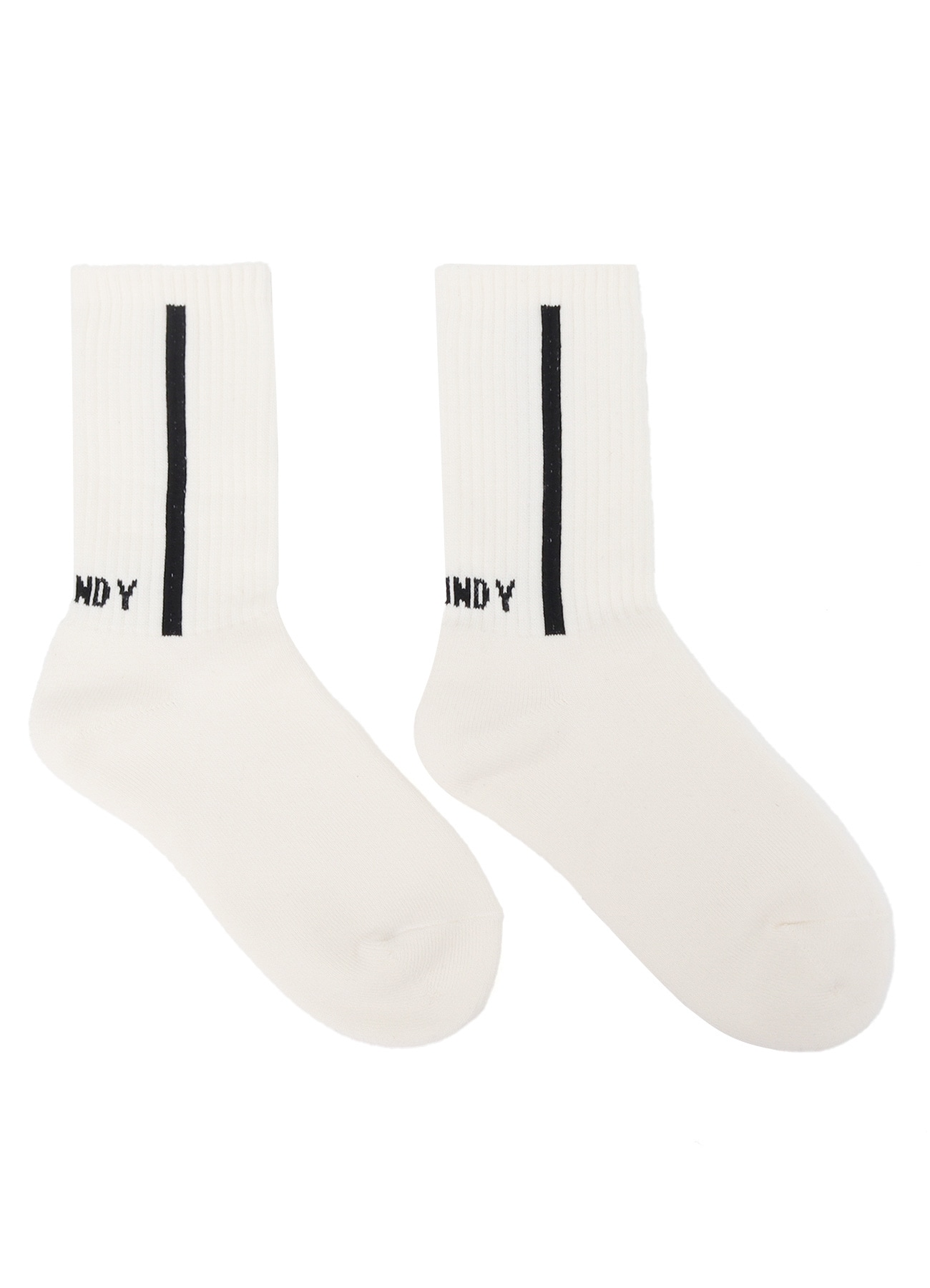 GROUND Y LOGO RIB COTTON ACRYLIC SOCKS