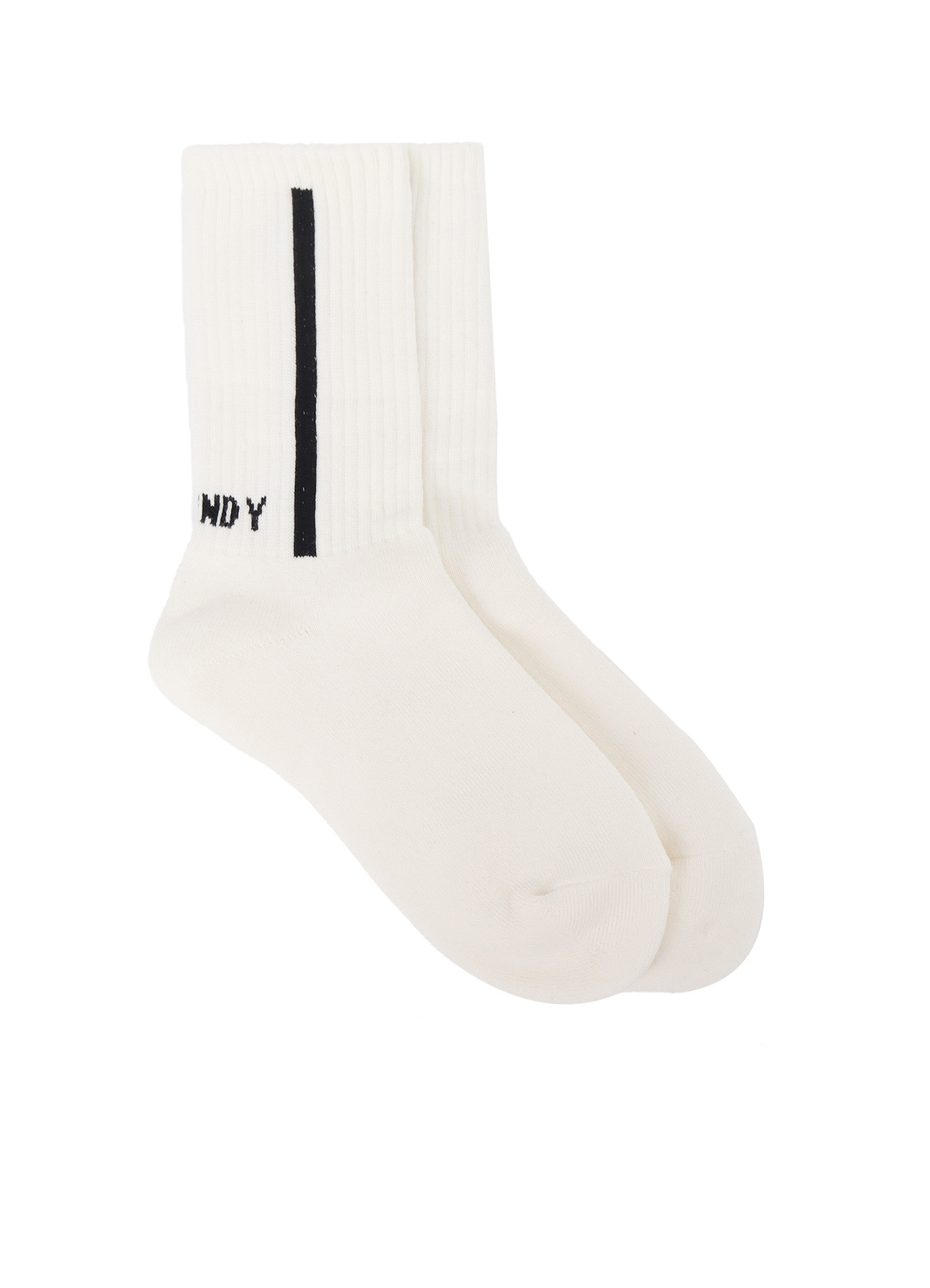 GROUND Y LOGO RIB COTTON ACRYLIC SOCKS