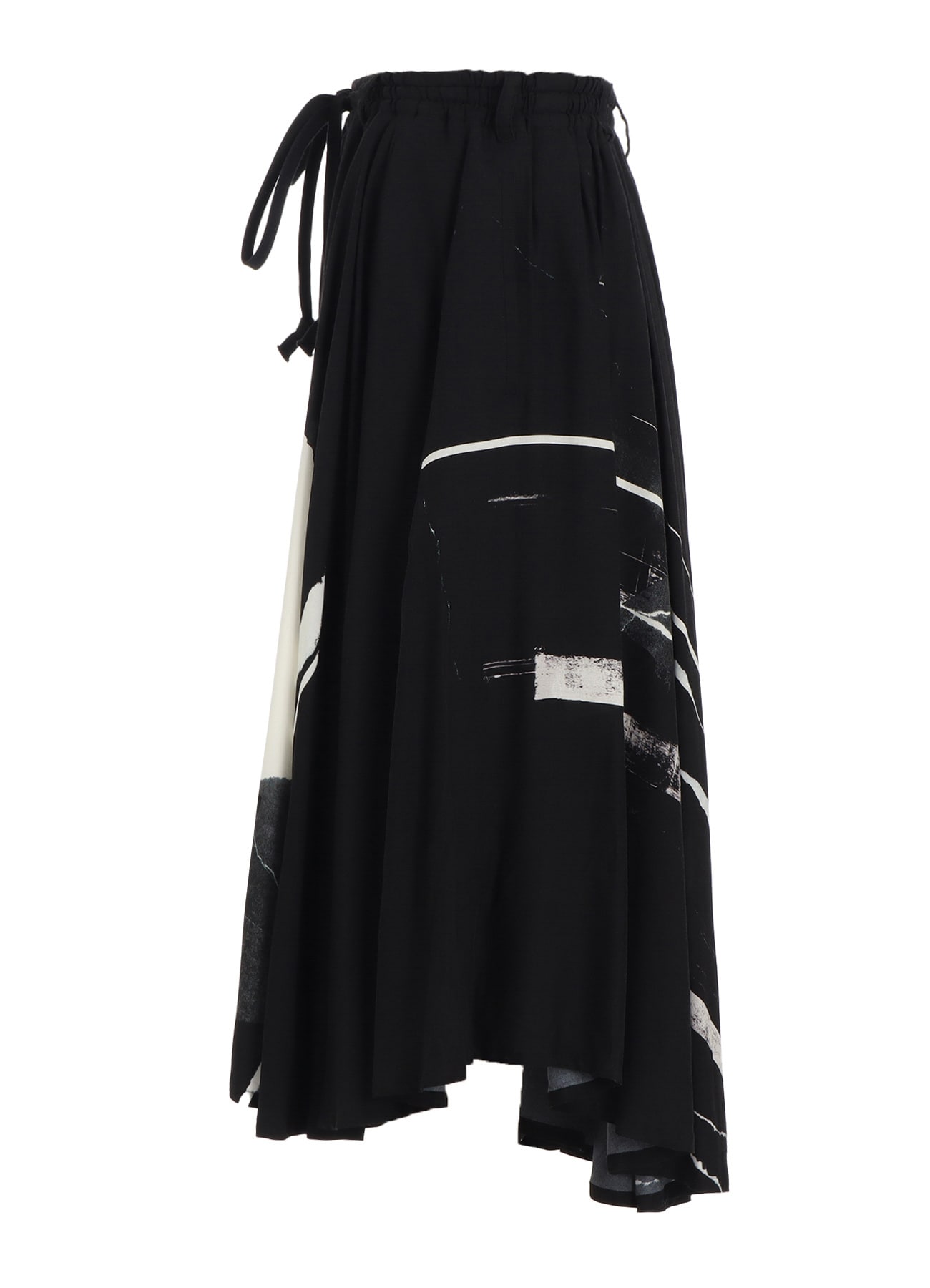 RAYON PRINT TORN PATTERN CIRCLE PANTS