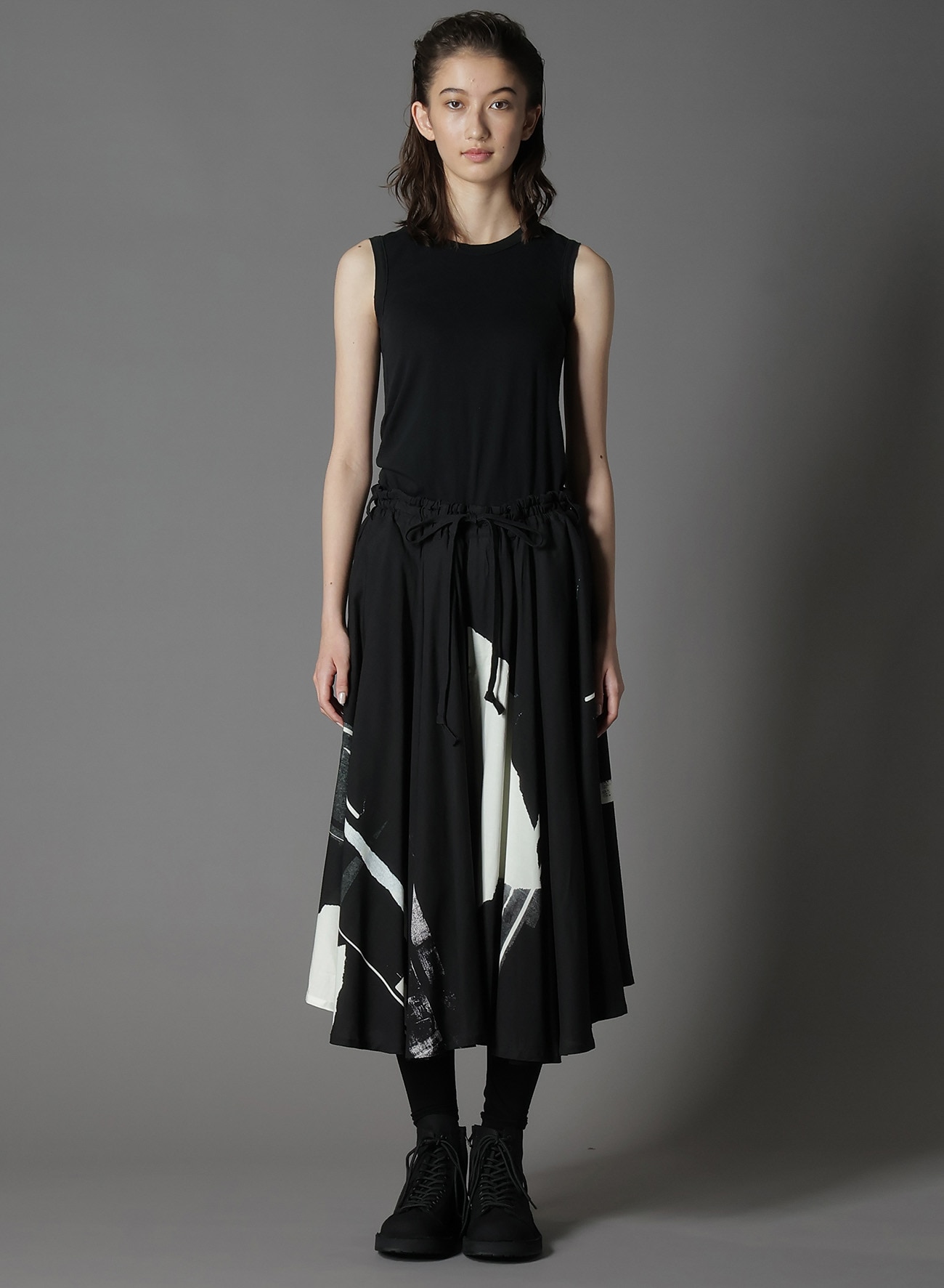RAYON PRINT TORN PATTERN CIRCLE PANTS