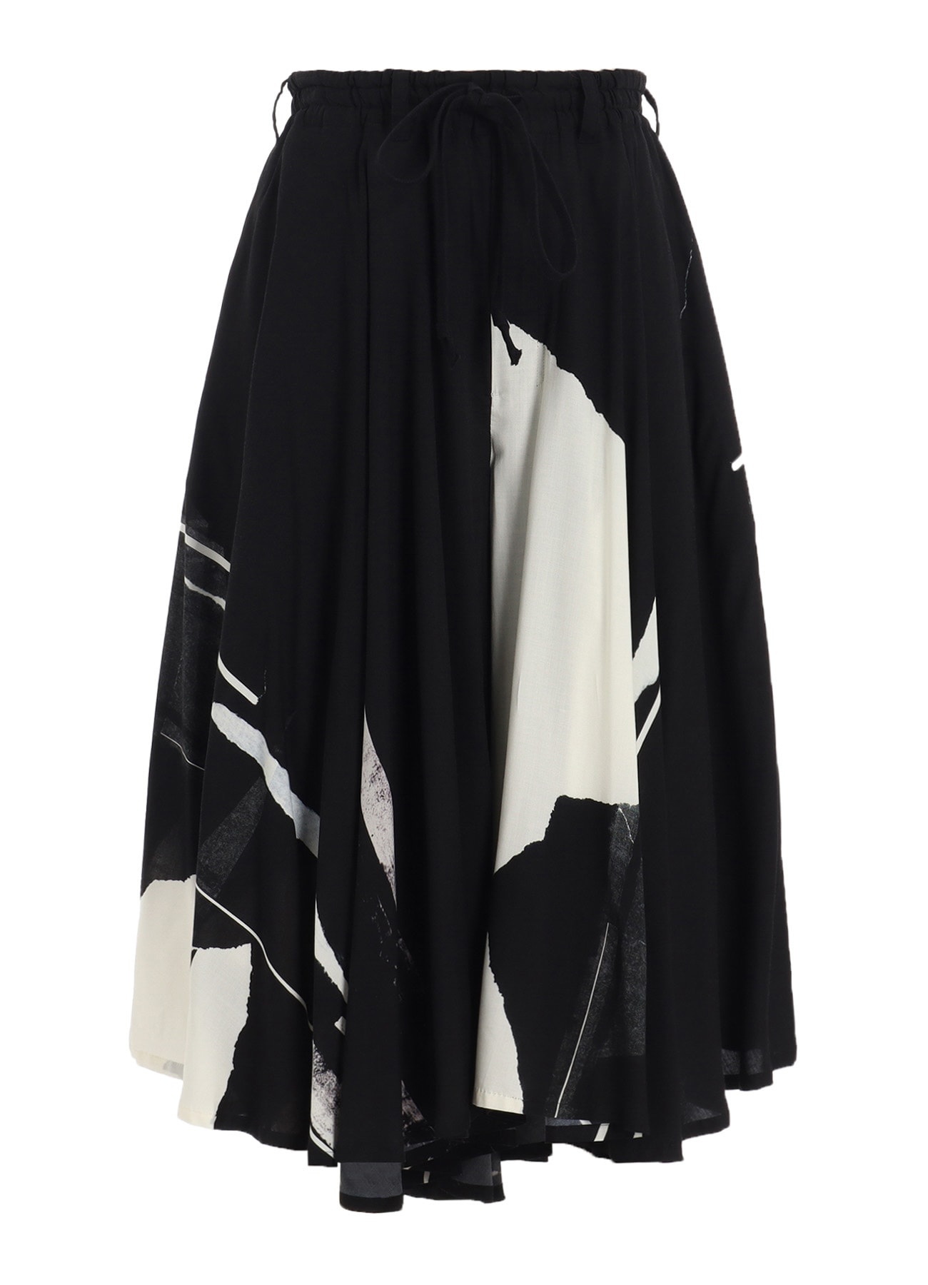 RAYON PRINT TORN PATTERN CIRCLE PANTS