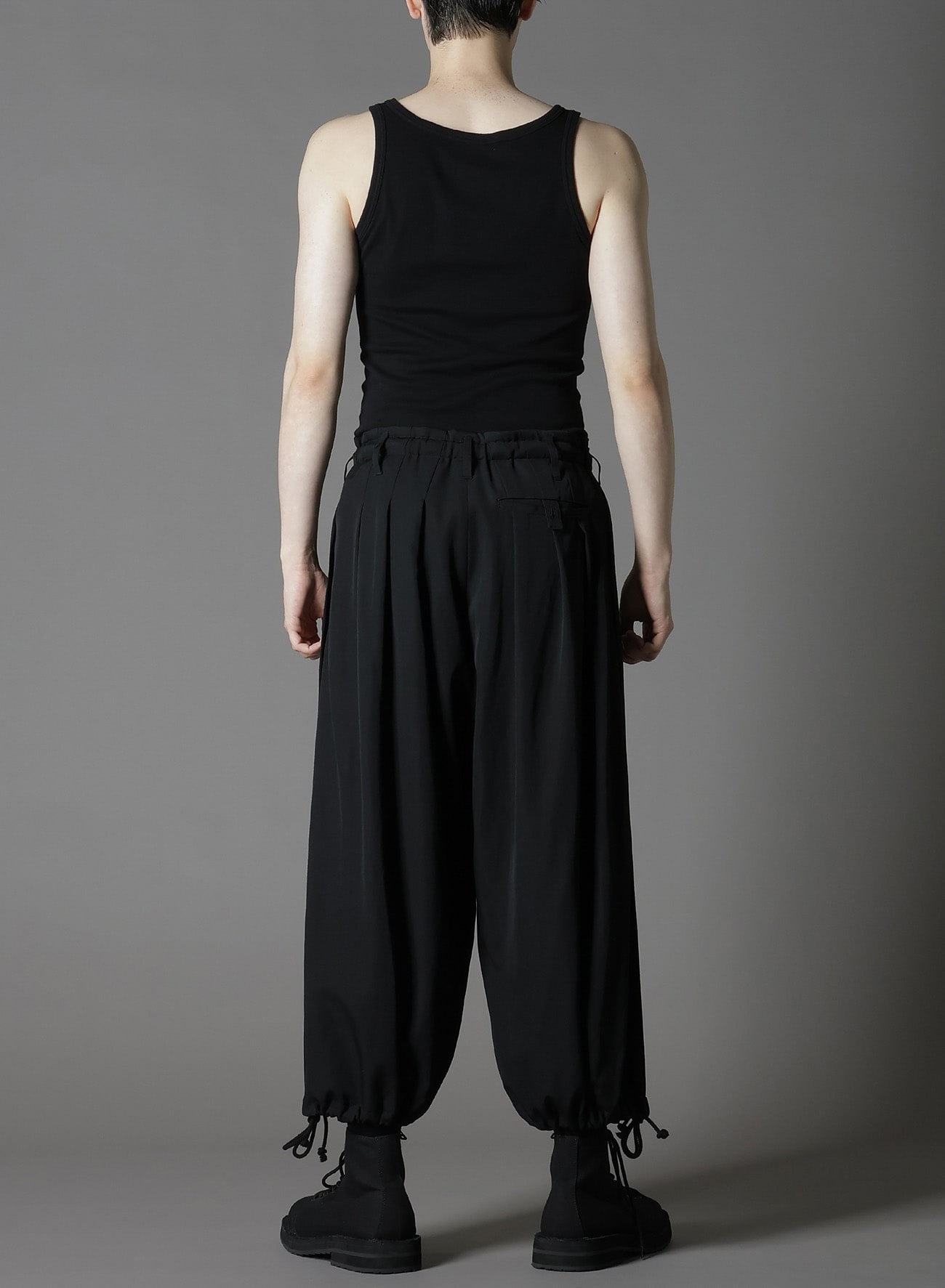 WOOL GABARDINE BALLOON PANTS