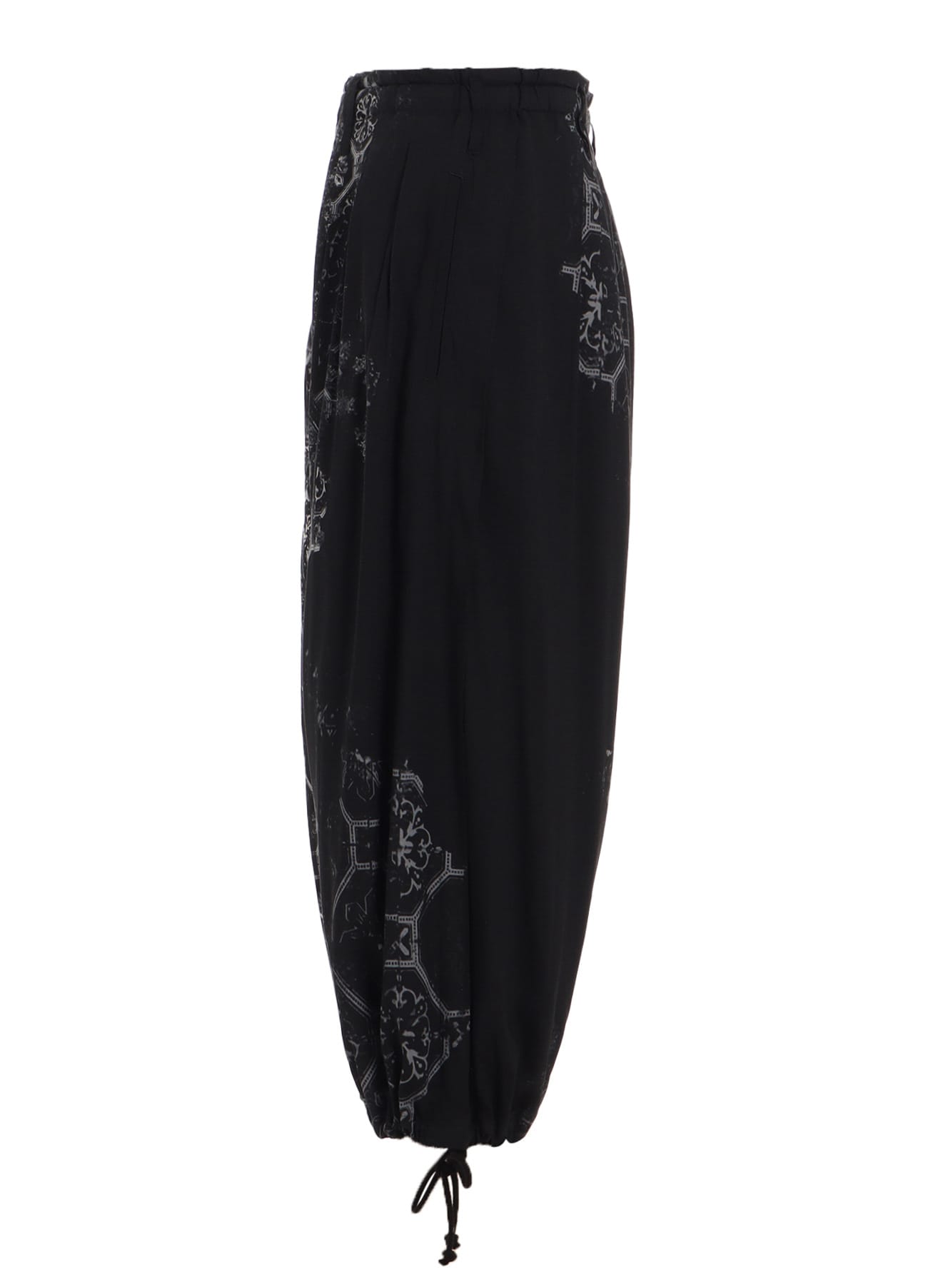RAYON PRINT TILE PATTERN BALLOON PANTS