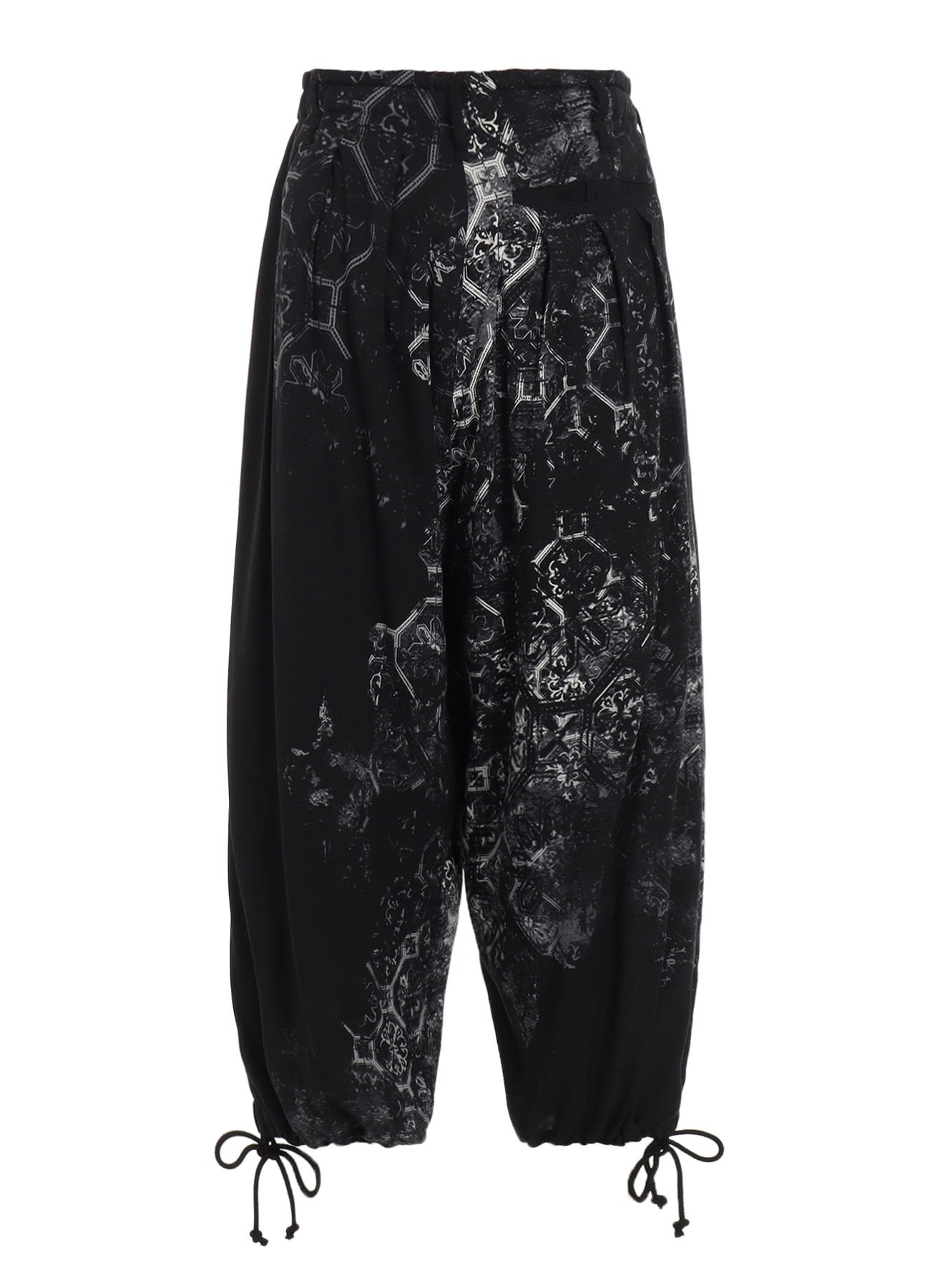RAYON PRINT TILE PATTERN BALLOON PANTS