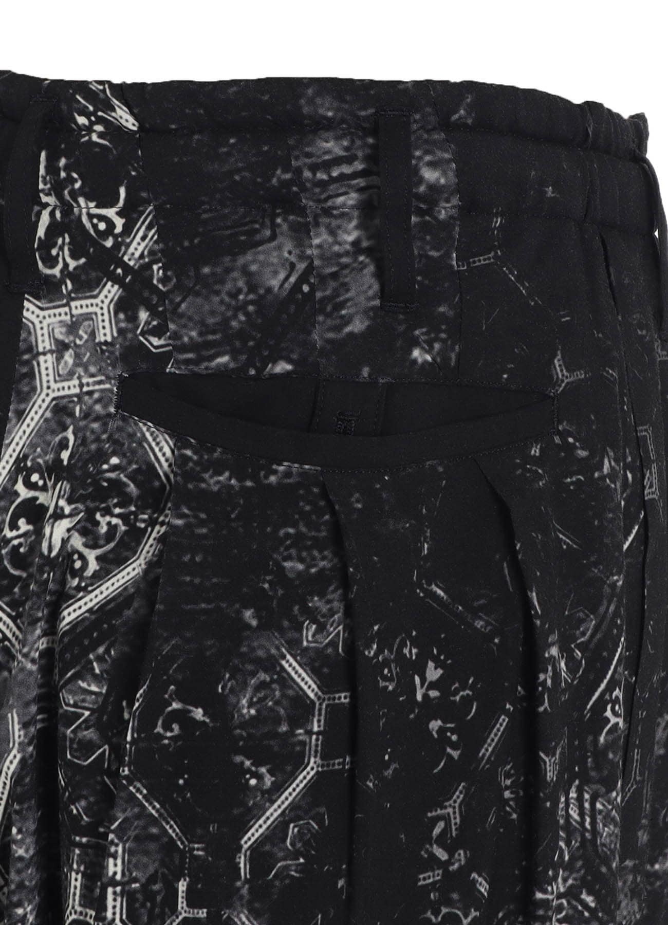 RAYON PRINT TILE PATTERN BALLOON PANTS