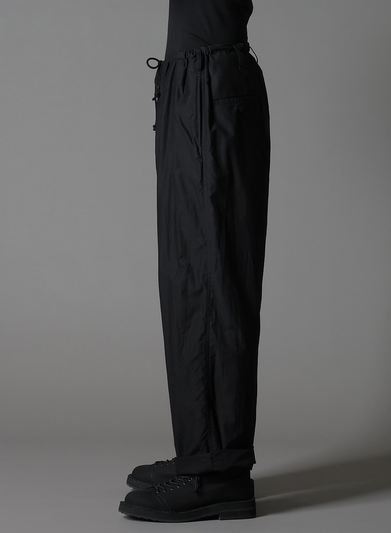 COTTON TWILL WAIST DRAWSTRING PANTS