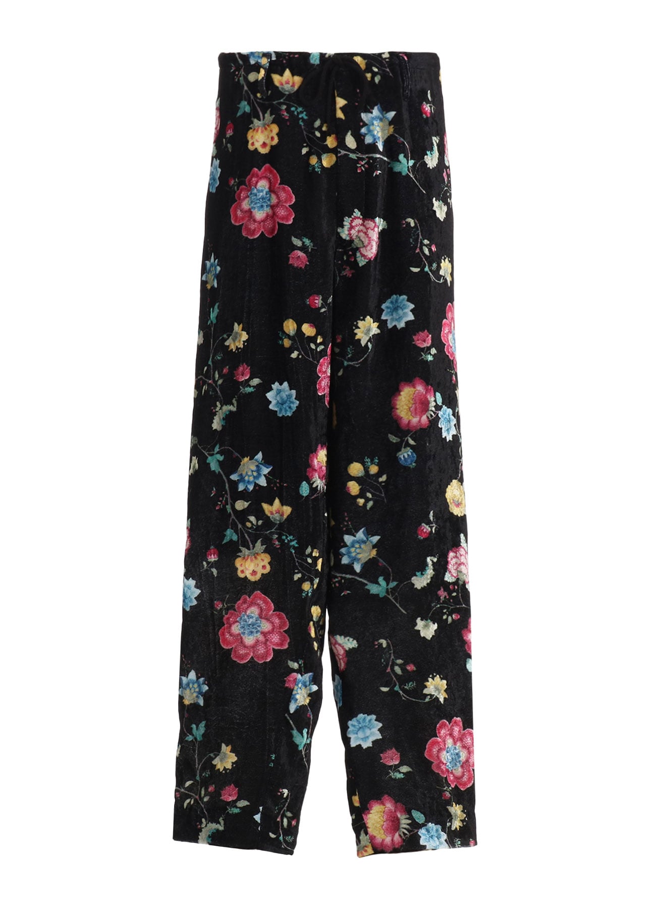 【1/17 10:00 Release】RAYON VELVET PRINT CHINESE FLOWER WAIST DRAWSTRING PANTS