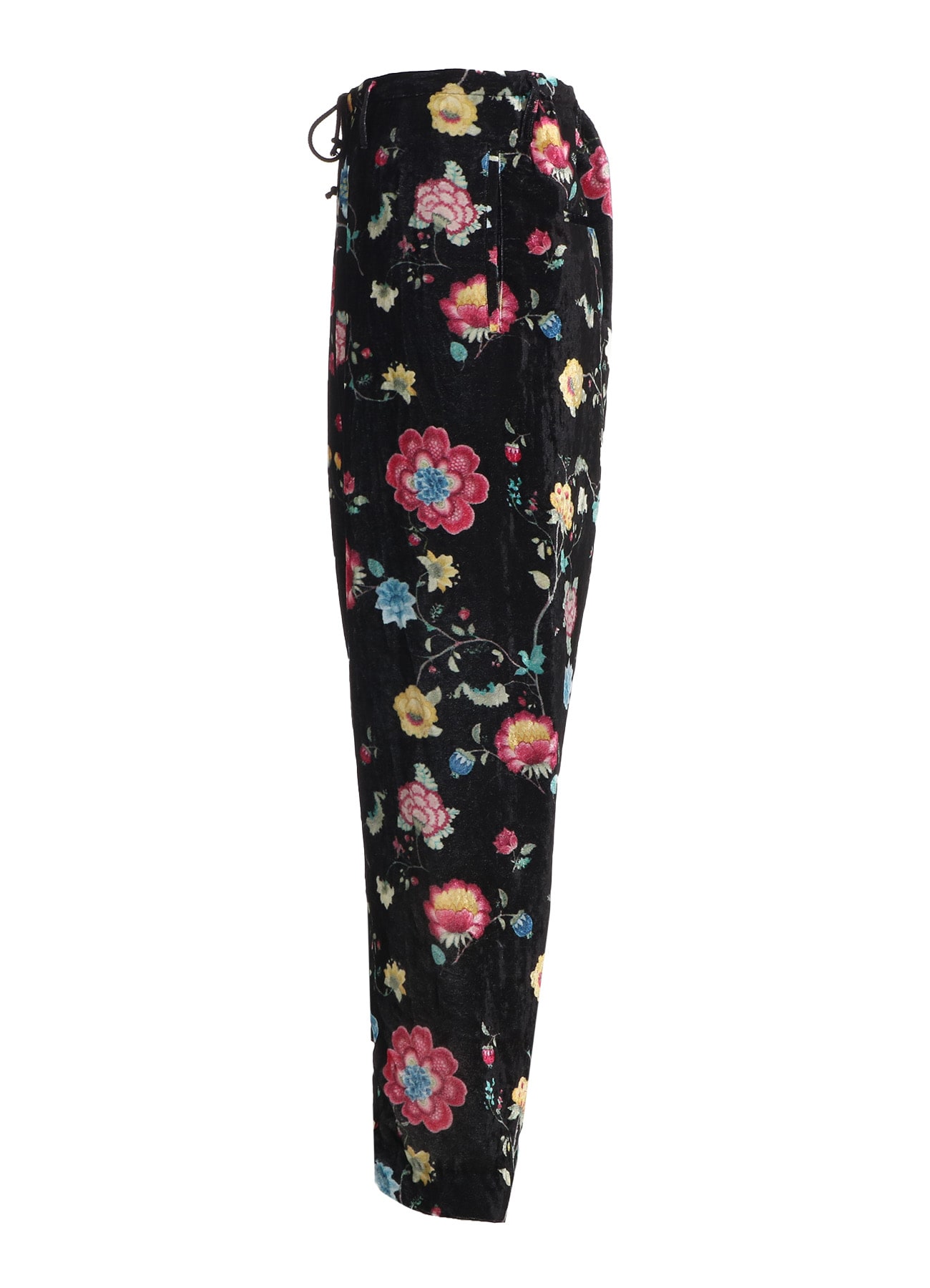 【1/17 10:00 Release】RAYON VELVET PRINT CHINESE FLOWER WAIST DRAWSTRING PANTS