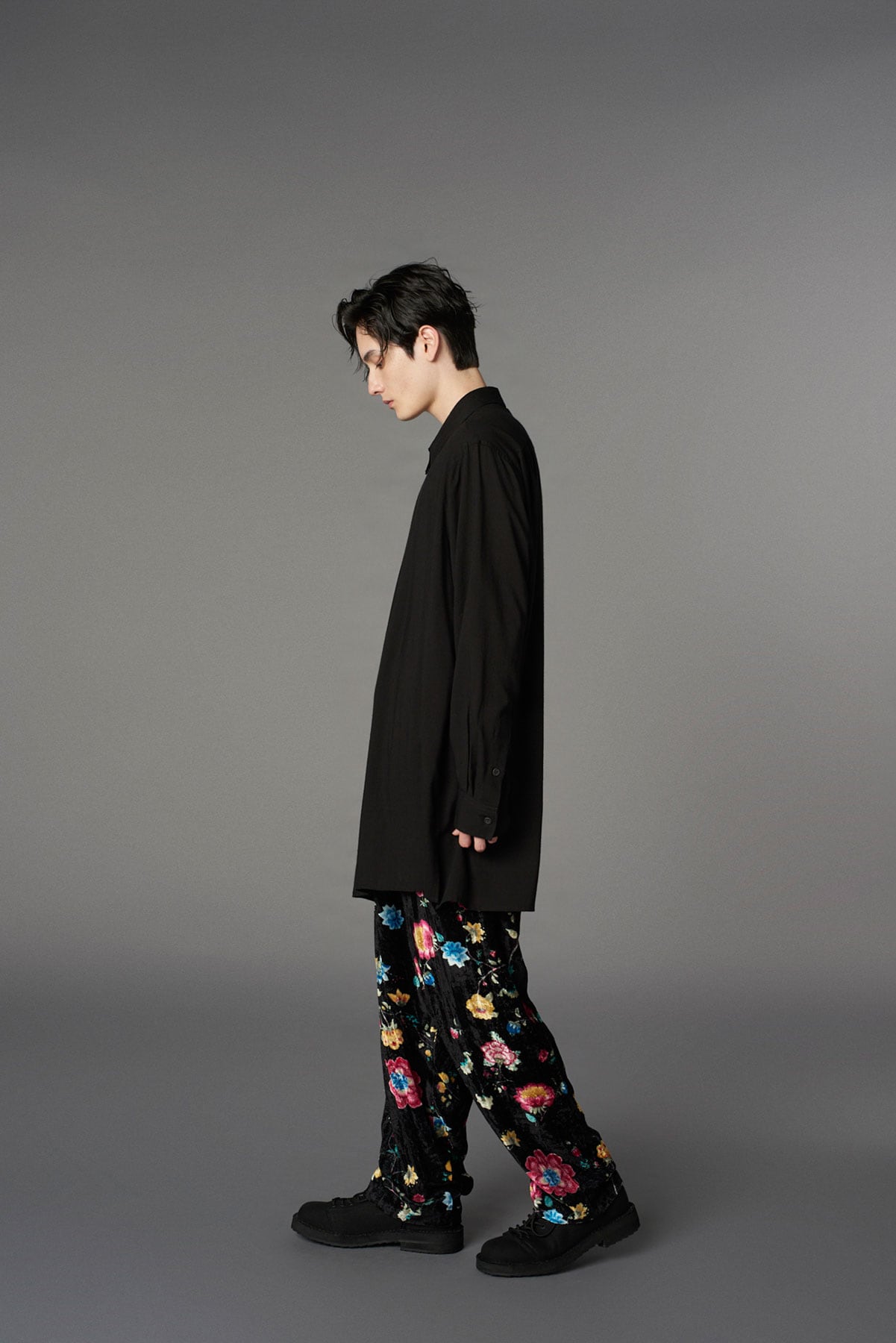 【1/17 10:00 Release】RAYON VELVET PRINT CHINESE FLOWER WAIST DRAWSTRING PANTS