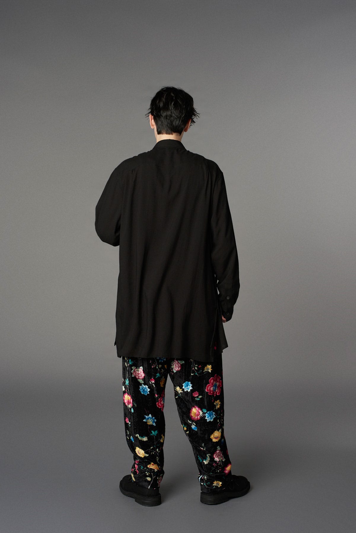 【1/17 10:00 Release】RAYON VELVET PRINT CHINESE FLOWER WAIST DRAWSTRING PANTS