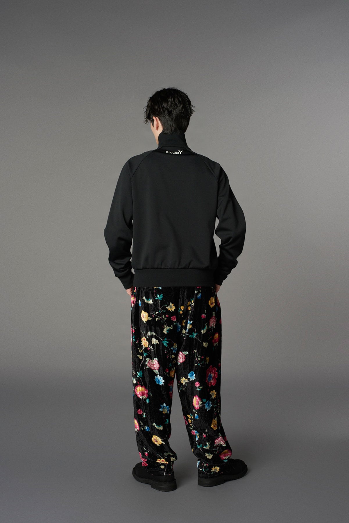 【1/17 10:00 Release】RAYON VELVET PRINT CHINESE FLOWER WAIST DRAWSTRING PANTS