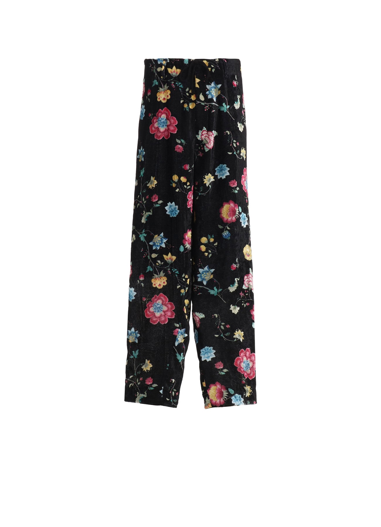 【1/17 10:00 Release】RAYON VELVET PRINT CHINESE FLOWER WAIST DRAWSTRING PANTS