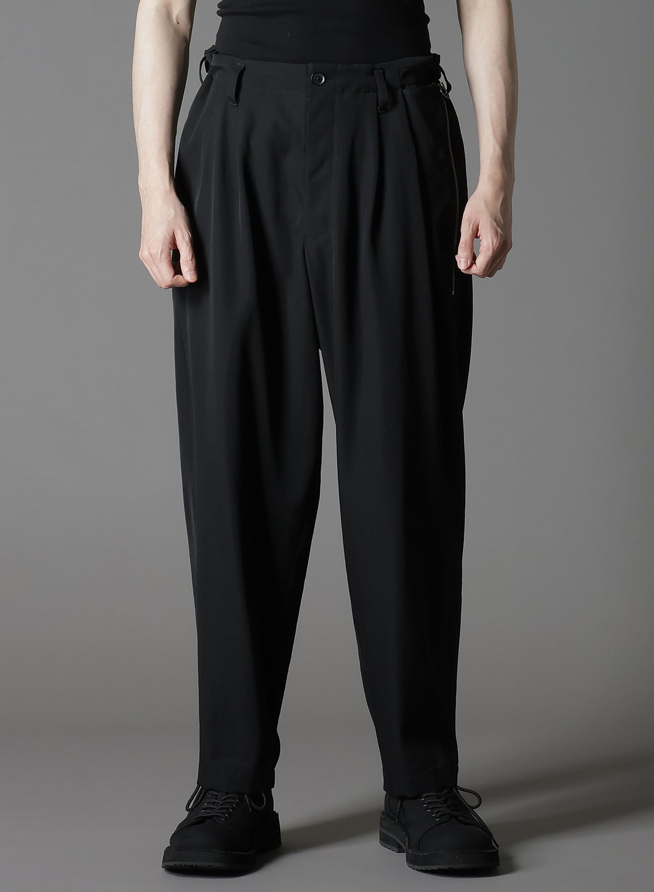 WOOL GABARDINE ZIPPER PK PANTS