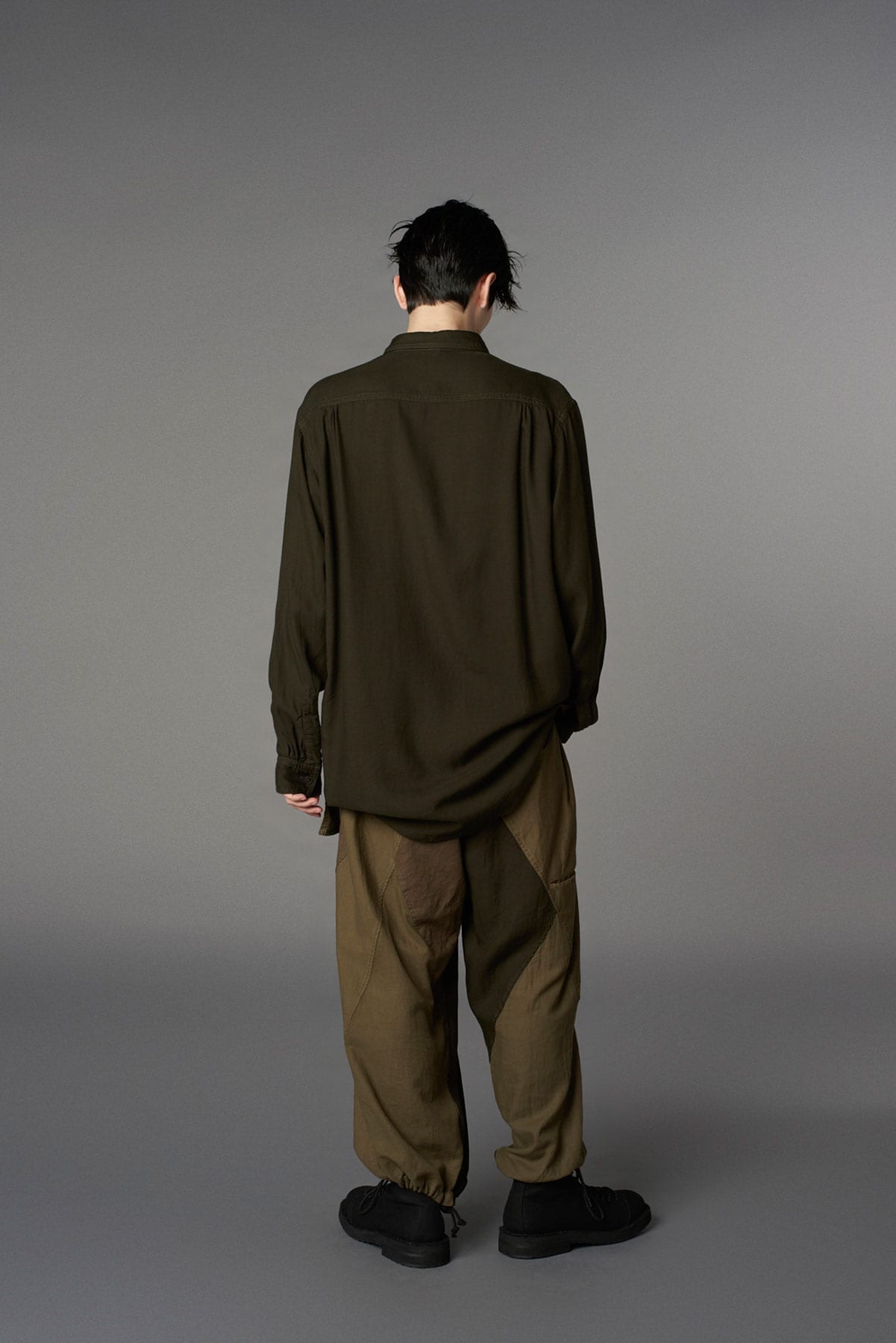 【1/17 10:00 Release】CUBISM PATCHWORK  PRODUCT DYED HIGH WAIST TUCK PANTS