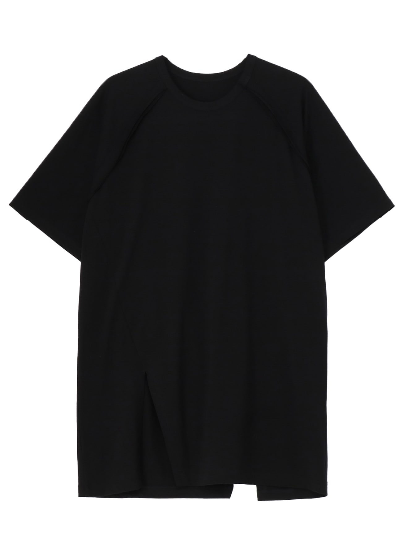 COTTON JERSEY FRONT RAGLAN SLIT T-SHIRT SHORT SLEEVES