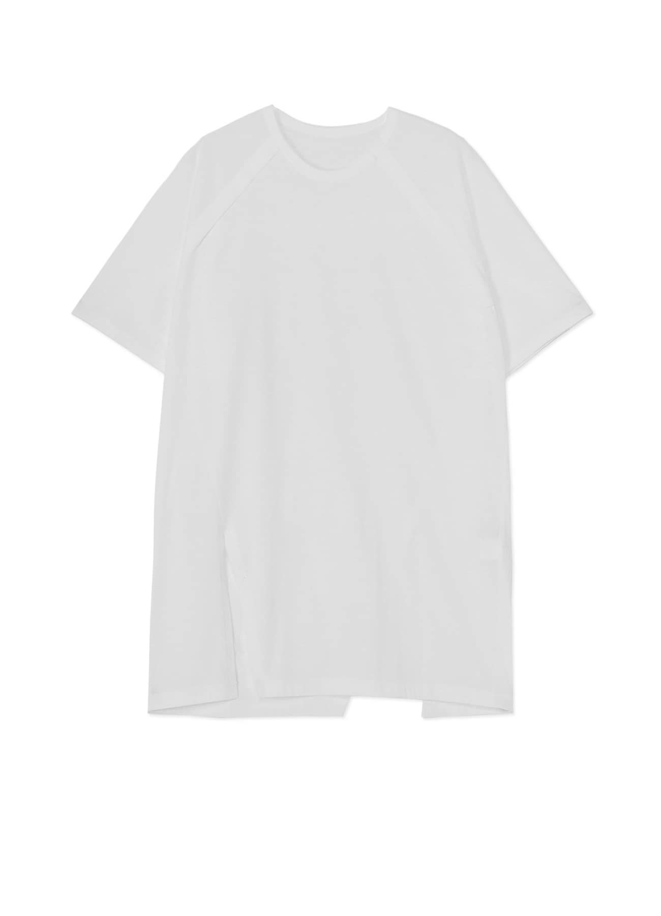 COTTON JERSEY FRONT RAGLAN SLIT T-SHIRT SHORT SLEEVES