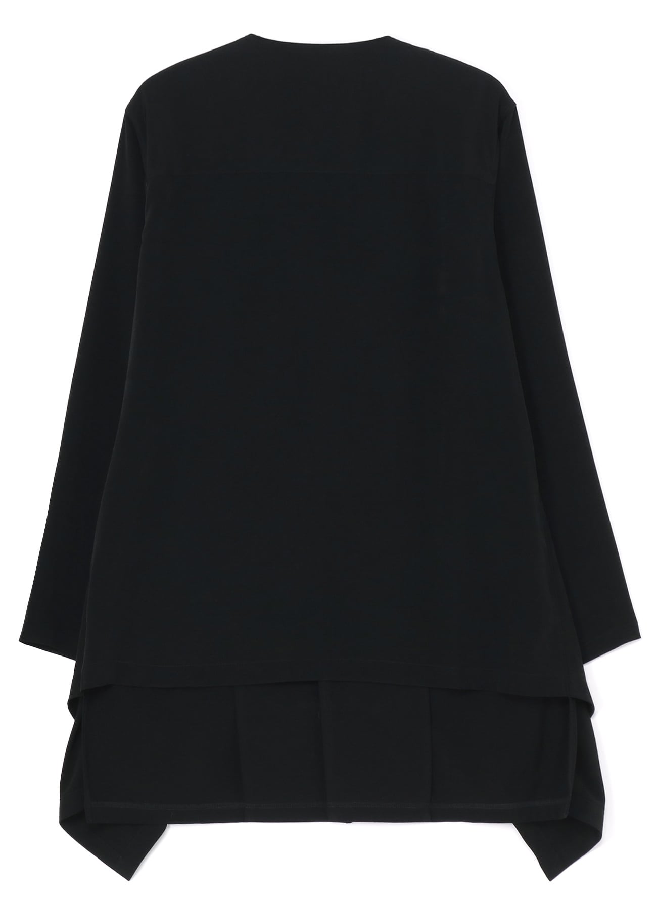 SILICON JERSEY+ CREPE DE CHINE FRONT DOUBLE FLOUNCE T-SHIRT
