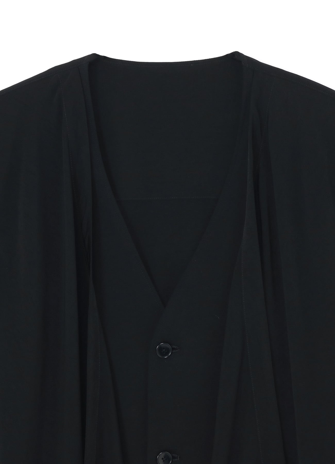 SILICON JERSEY+ CREPE DE CHINE FRONT DOUBLE FLOUNCE T-SHIRT