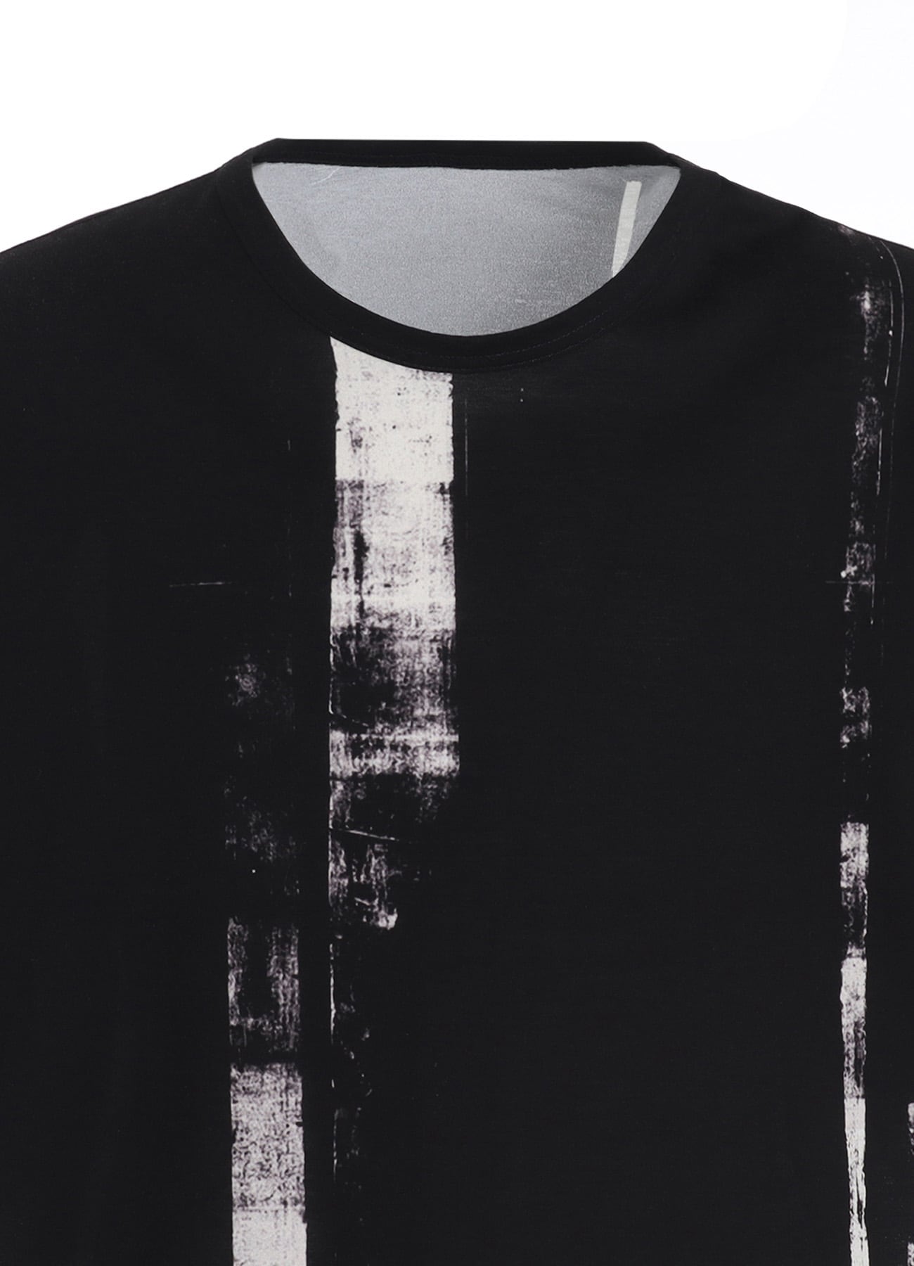 COTTON JERSEY TORN PATTERN HEM ROUND JUMBO T-SHIRT SHORT SLEEVES