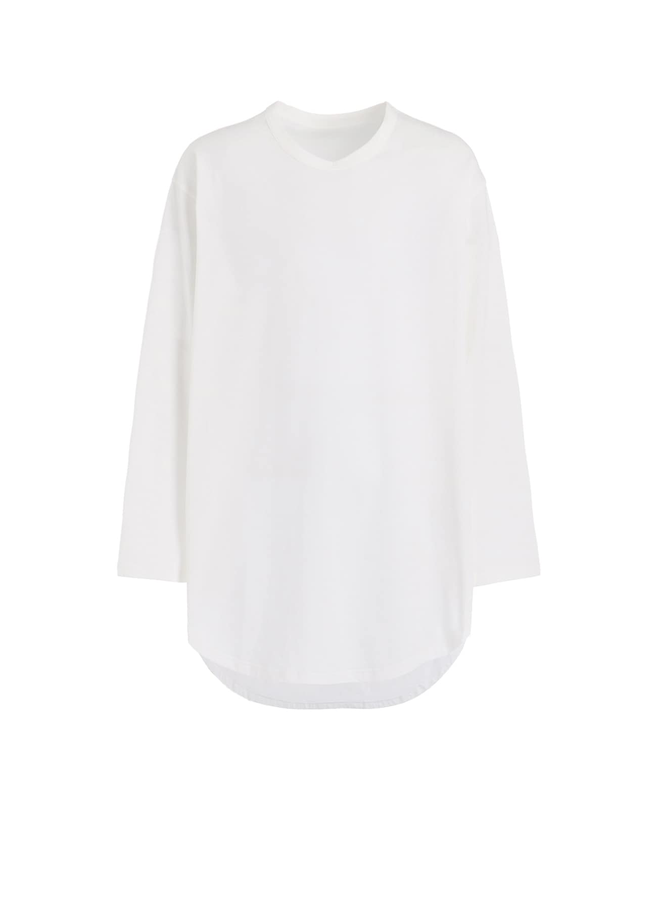 COTTON JERSEY HEM ROUND JUMBO T-SHIRT LONG SLEEVES