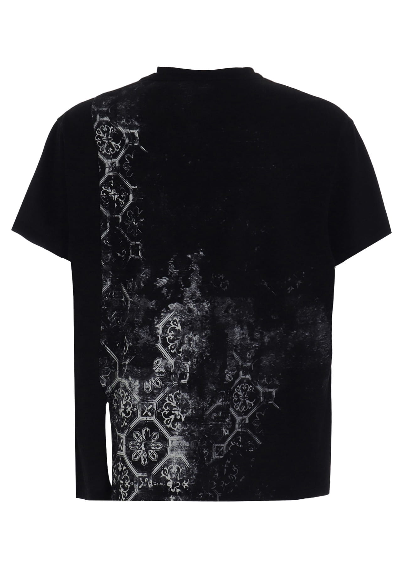COTTON JERSEY TILE PATTERN T-SHIRT MIX TIERED T-SHIRT