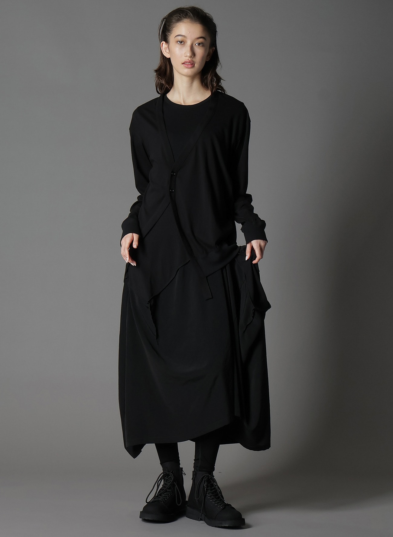 ULTIMA JERSEY ASYMMETRICAL CARDIGAN