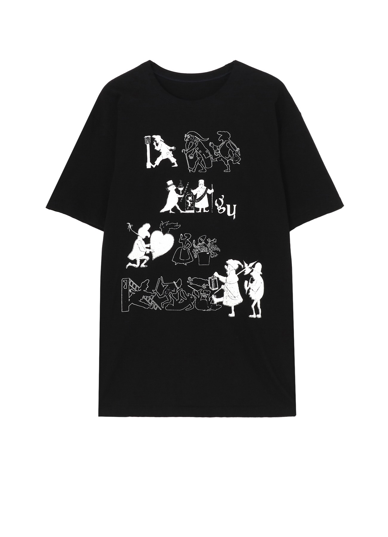 20/COTTON JERSEY PAPER ART/LINE PAINTING T-SHIRT