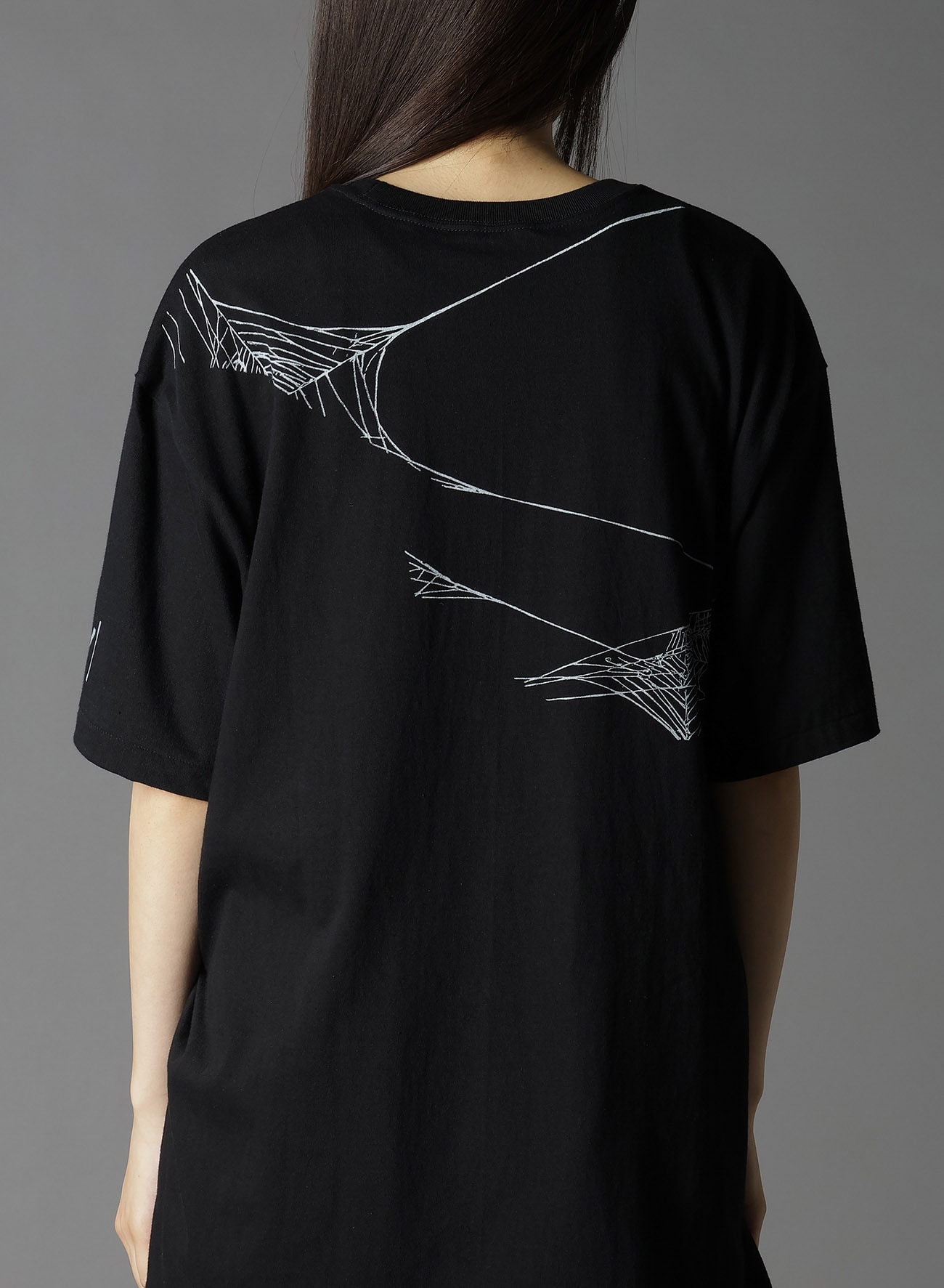 COTTON JERSEY SPIDER WEB T-SHIRT