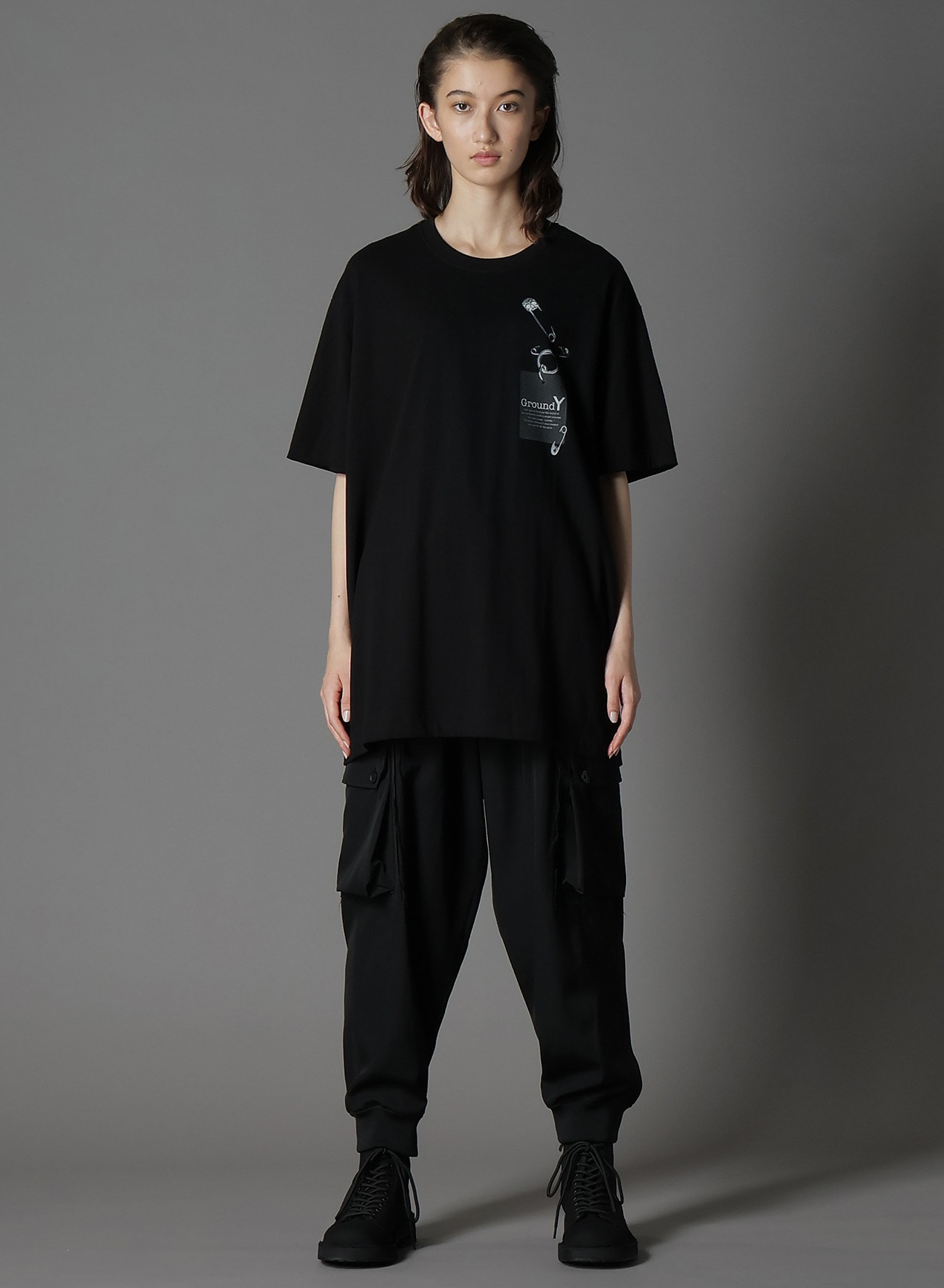 COTTON JERSEY TROMPE-L'OEIL PIN T-SHIRT