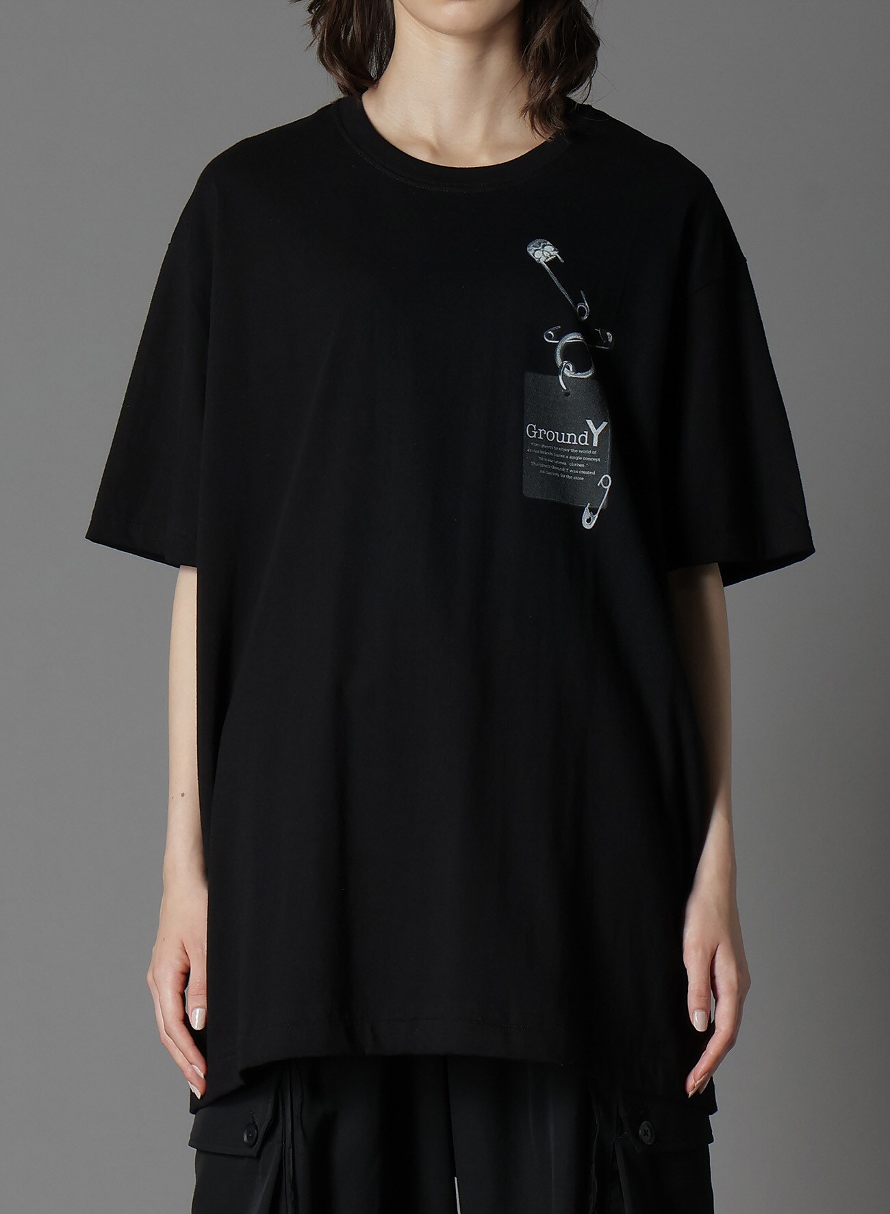 COTTON JERSEY TROMPE-L'OEIL PIN T-SHIRT
