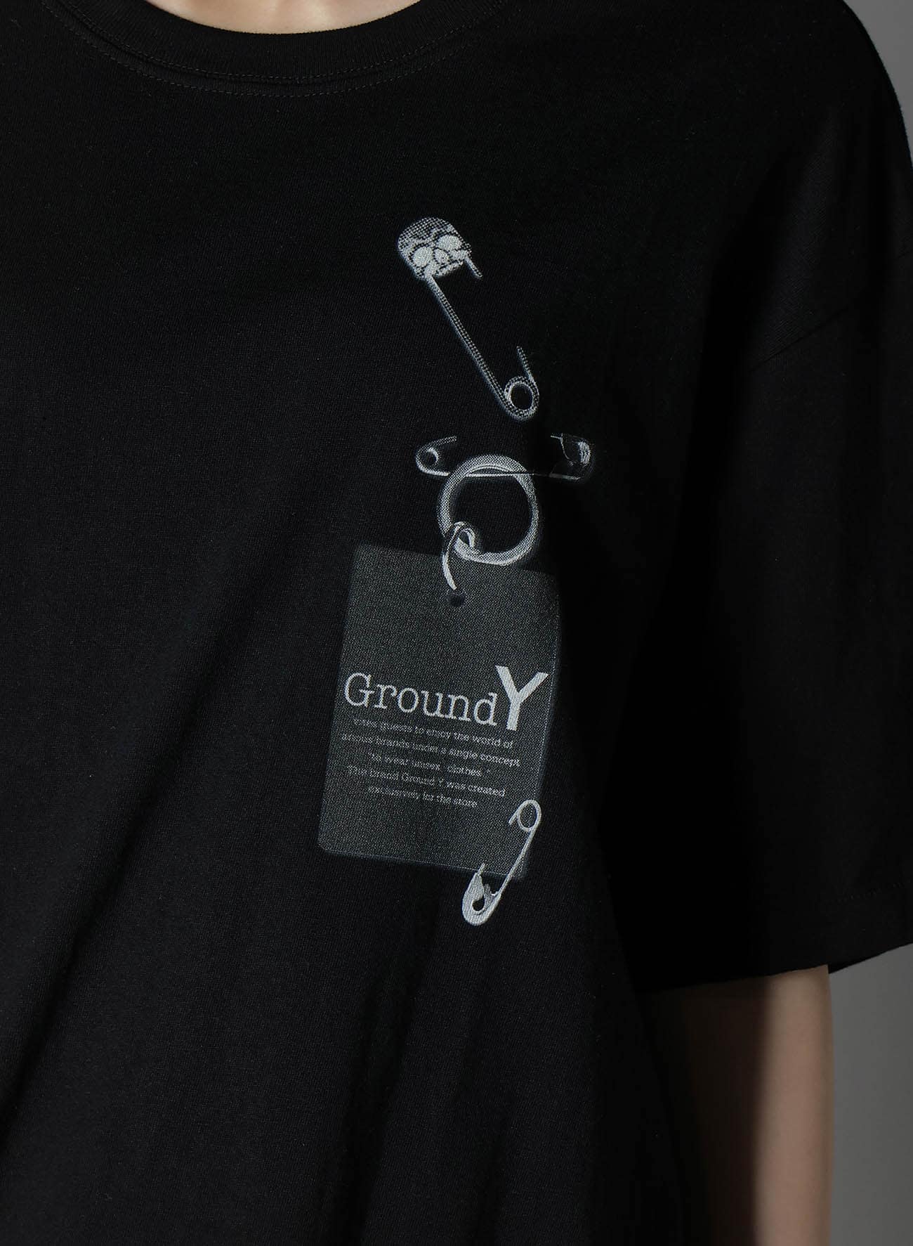 COTTON JERSEY TROMPE-L'OEIL PIN T-SHIRT