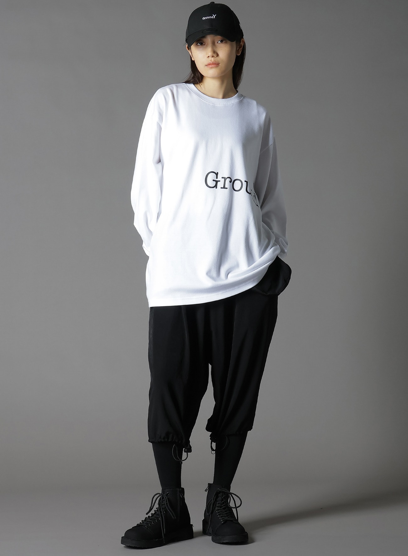 Ground Y×NEWERA(R) L/S OVERSIZED PERFORMANCE TEE