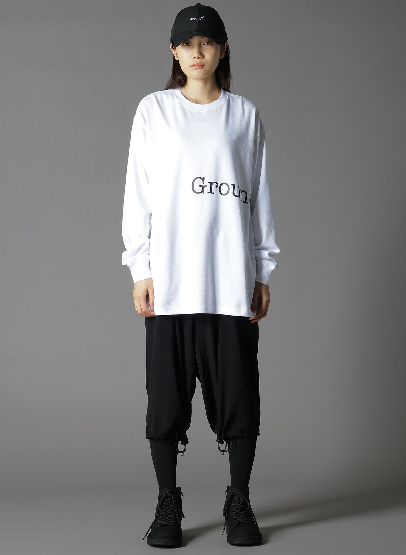 Ground Y×NEWERA(R) L/S OVERSIZED PERFORMANCE TEE