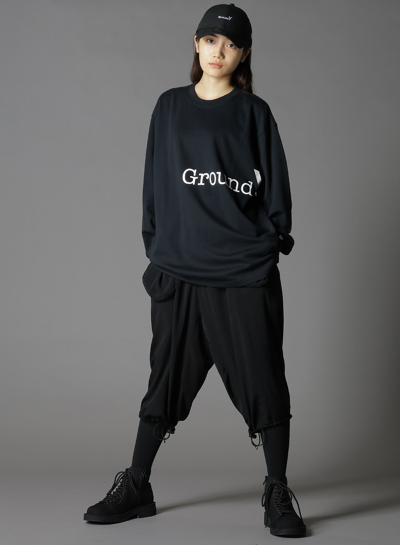 Ground Y×NEWERA(R) L/S OVERSIZED PERFORMANCE TEE
