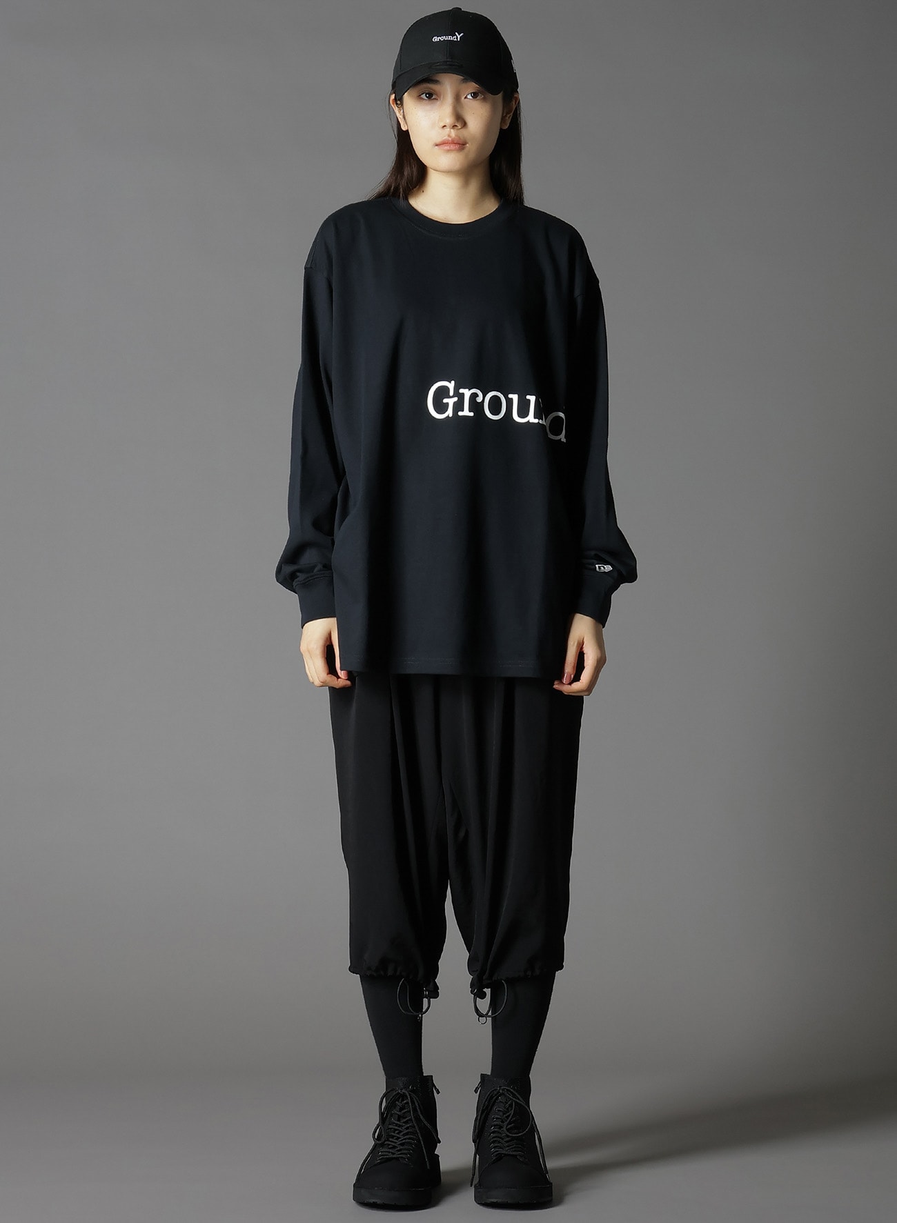 Ground Y×NEWERA(R) L/S OVERSIZED PERFORMANCE TEE