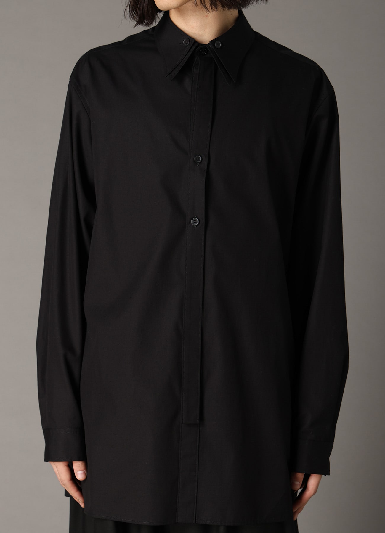 COTTON BROAD DOUBLE-LAYER COLLAR SHIRT