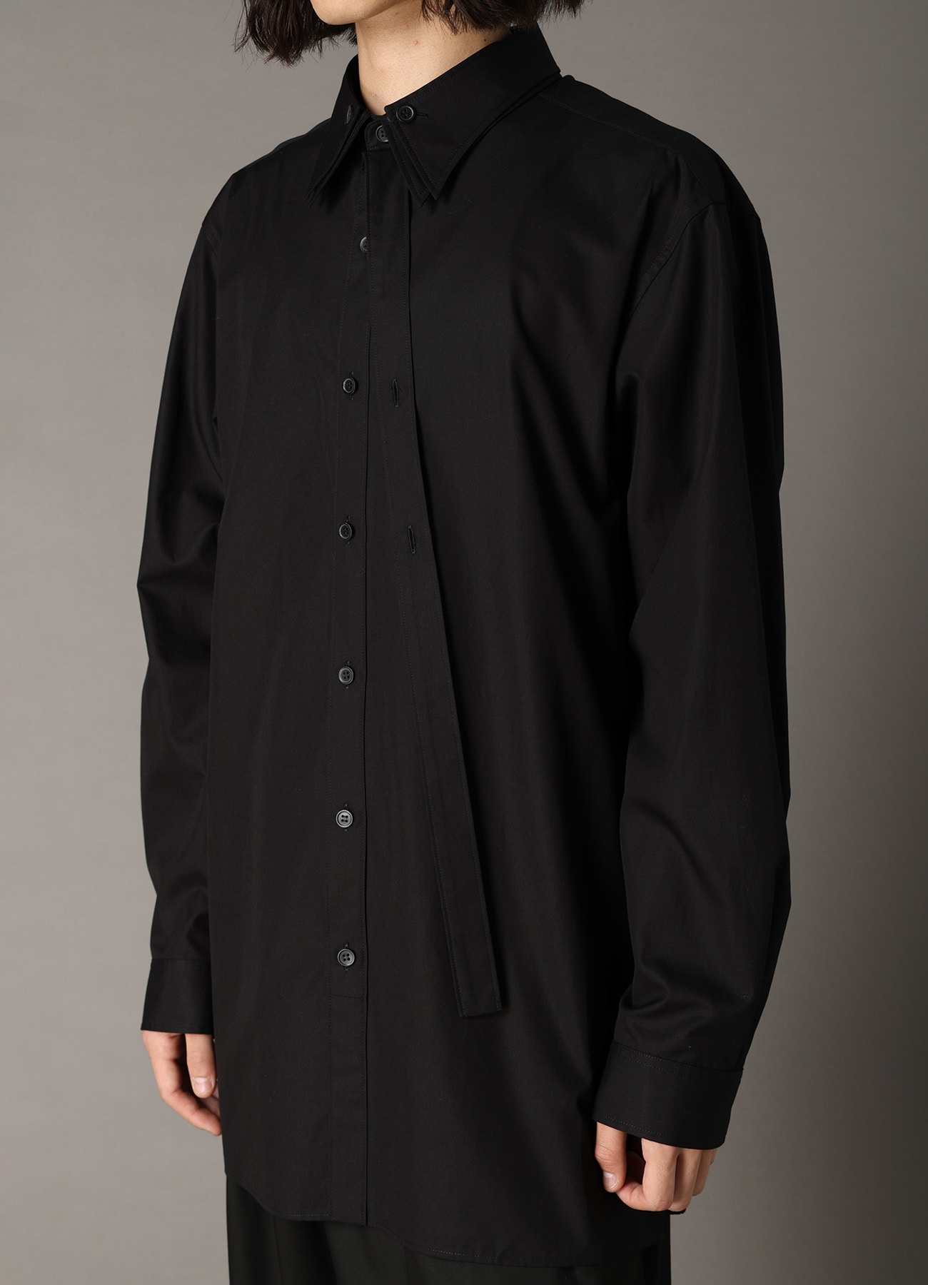 COTTON BROAD DOUBLE-LAYER COLLAR SHIRT