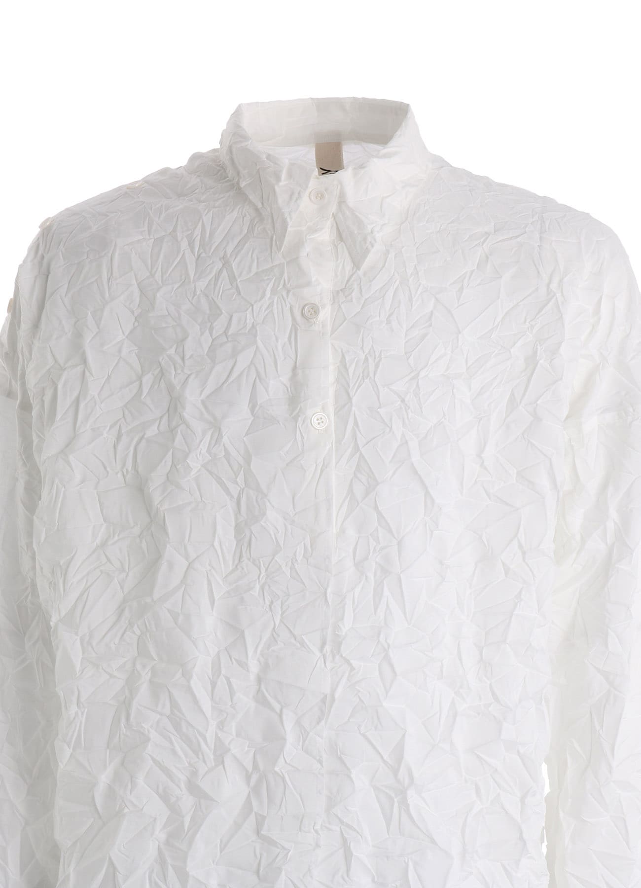 CRUSHED FABRIC DATCHED DOLMAN SHIRT
