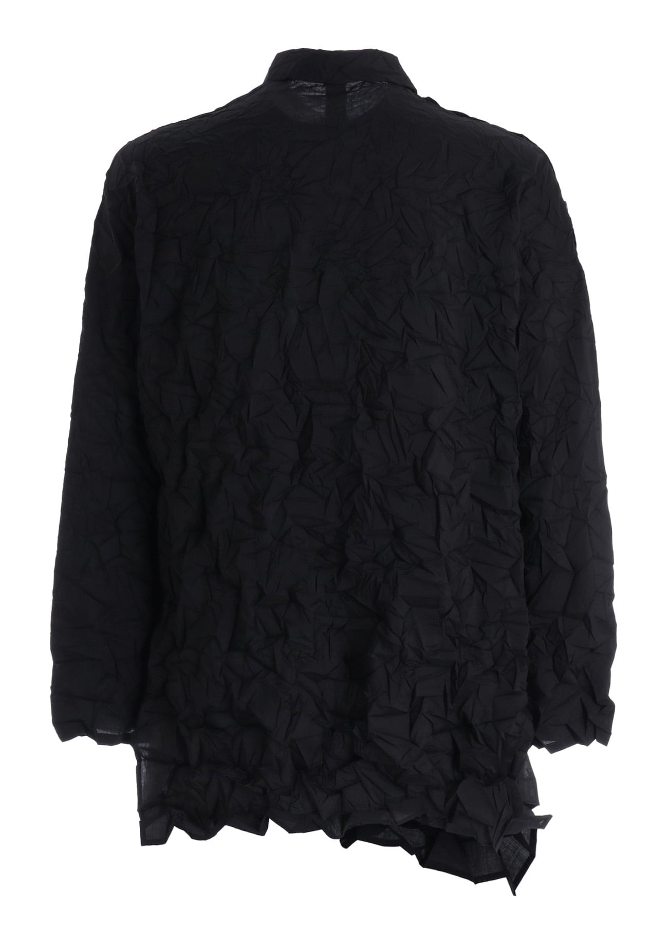 CRUSHED FABRIC DATCHED DOLMAN SHIRT