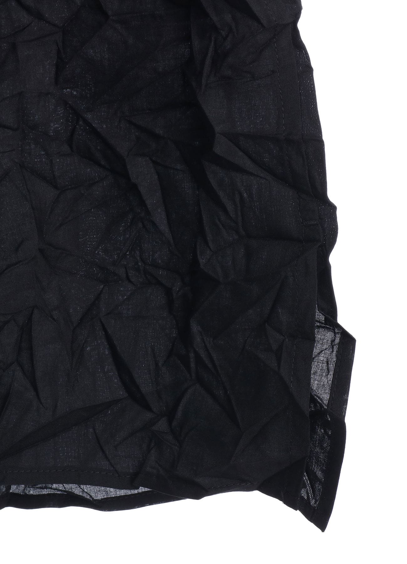 CRUSHED FABRIC STAND COLLAR BACK GATHER SHIRT