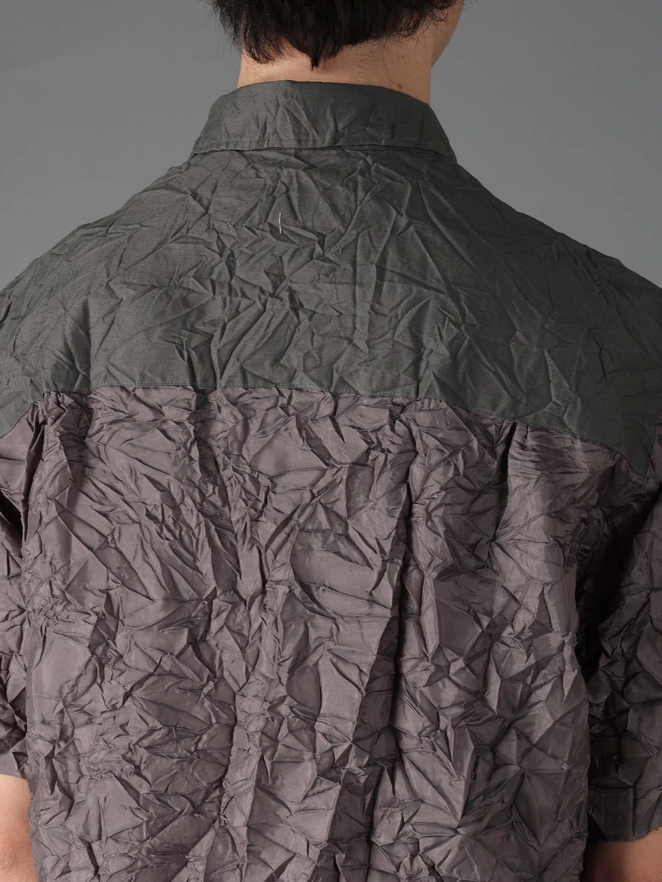 CRUSHED FABRIC SHORT SLEEVE SHIRT