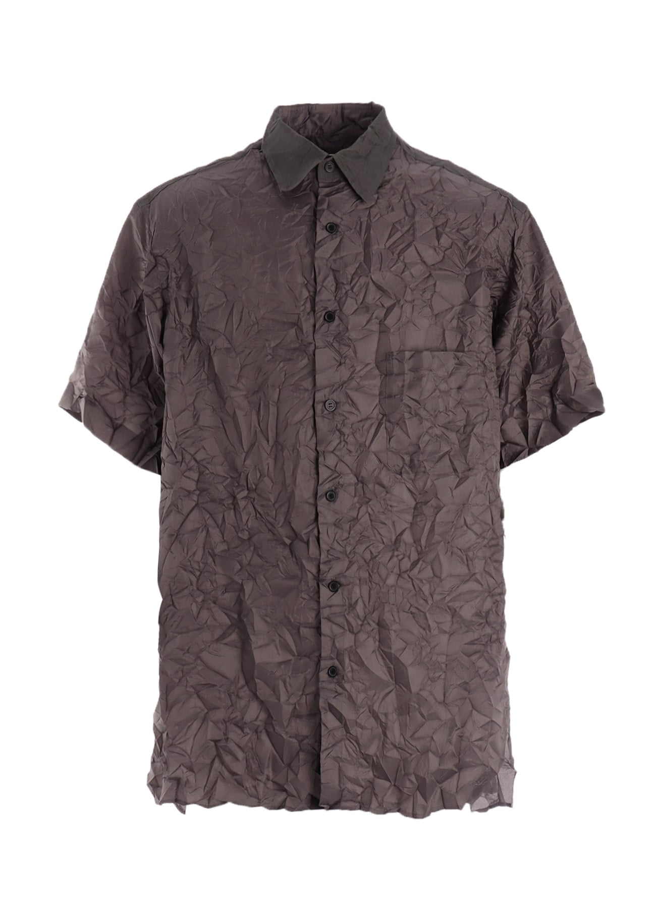 CRUSHED FABRIC SHORT SLEEVE SHIRT