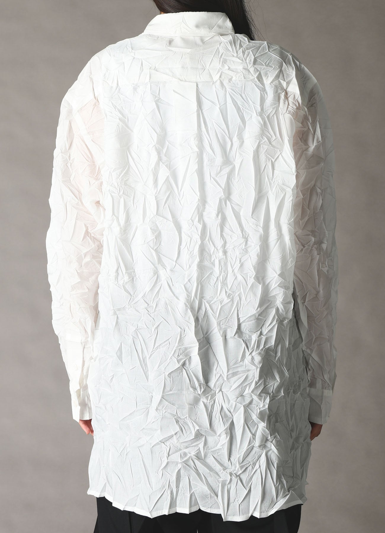 CRUSHED FABRIC TRIPLE COLLAR SHIRT