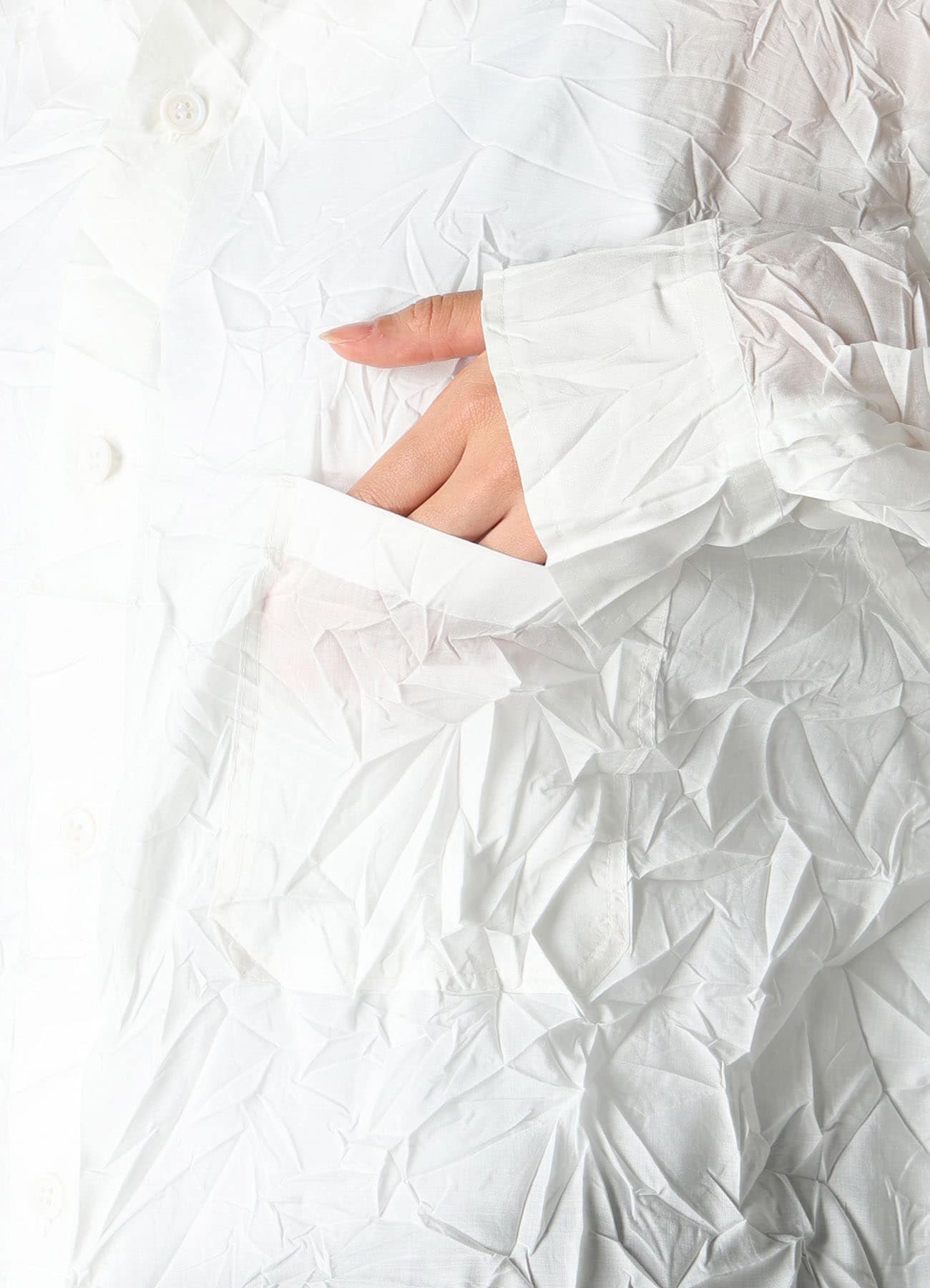 CRUSHED FABRIC TRIPLE COLLAR SHIRT