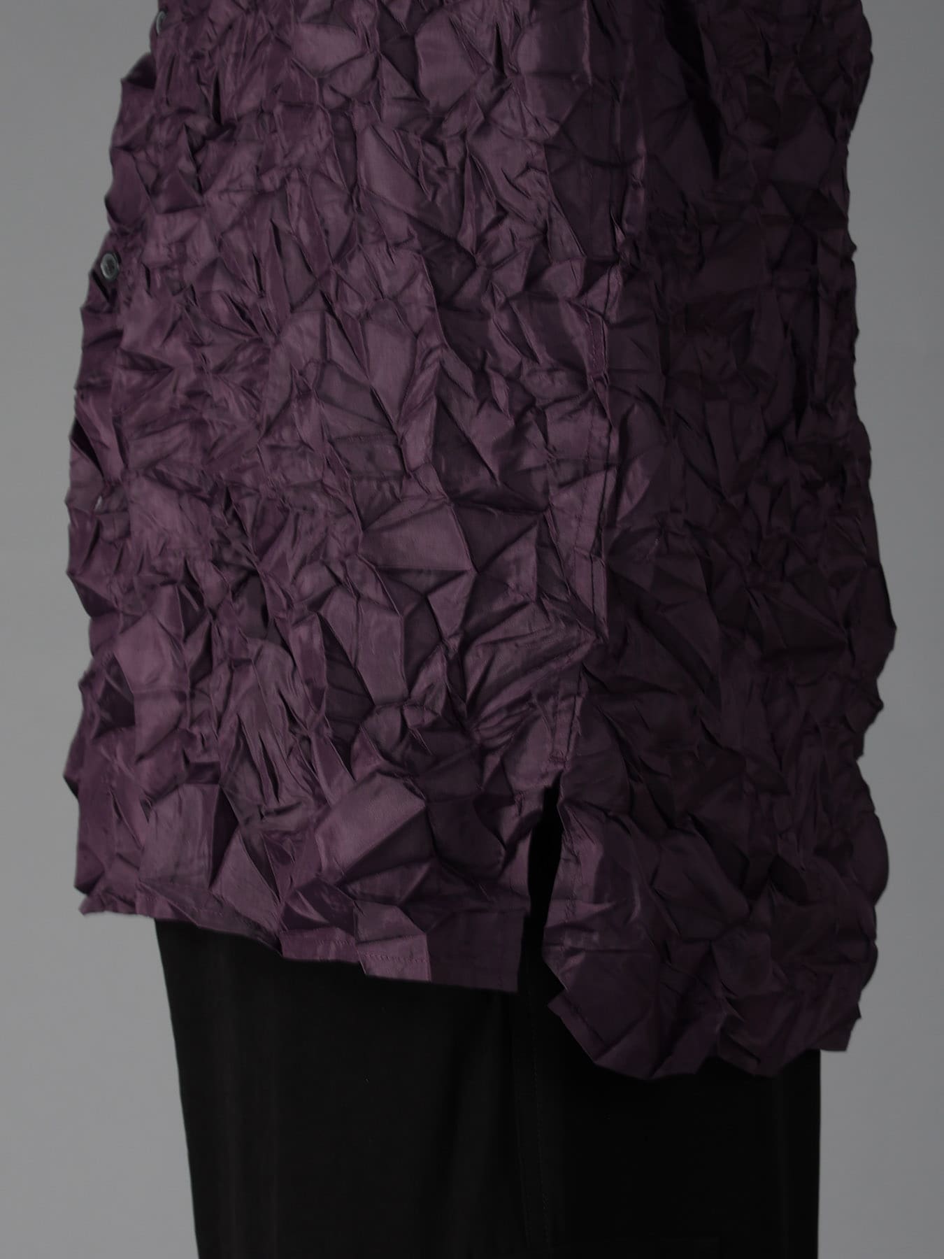 CRUSHED FABRIC LONG SLEEVE SHIRT