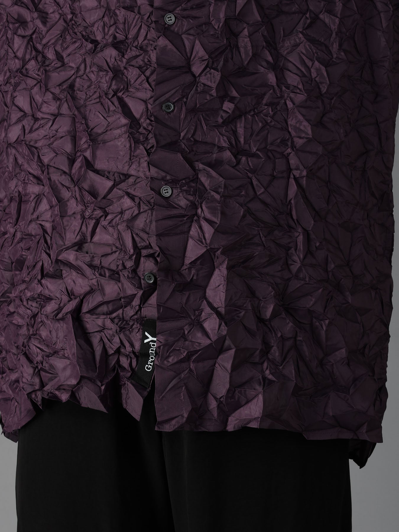 CRUSHED FABRIC LONG SLEEVE SHIRT